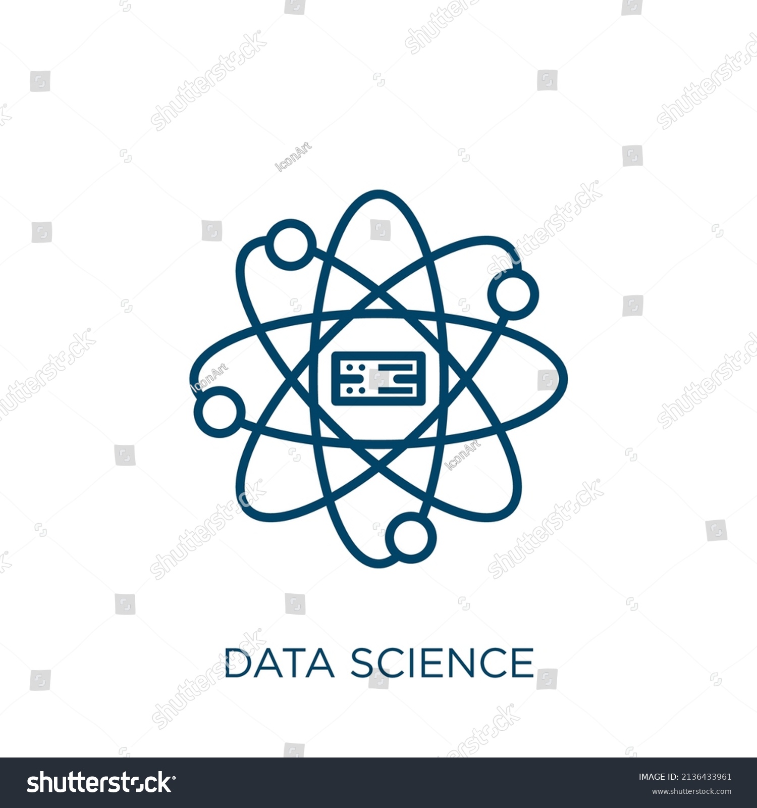 Data Science Icon Thin Linear Data Stock Vector (Royalty Free ...