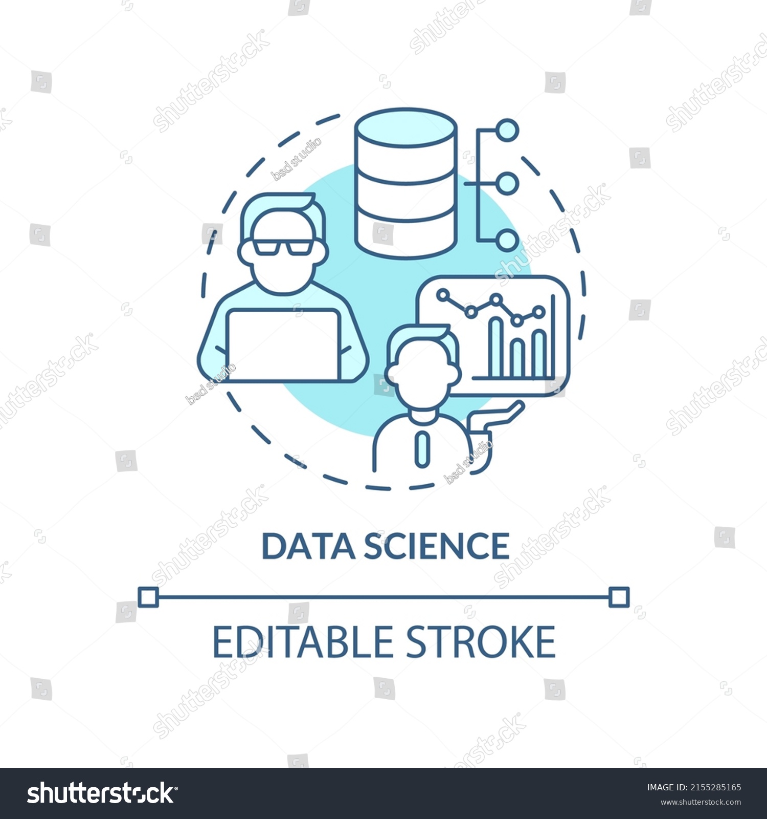 Data Science Turquoise Concept Icon Learning Stock Vector (Royalty Free ...