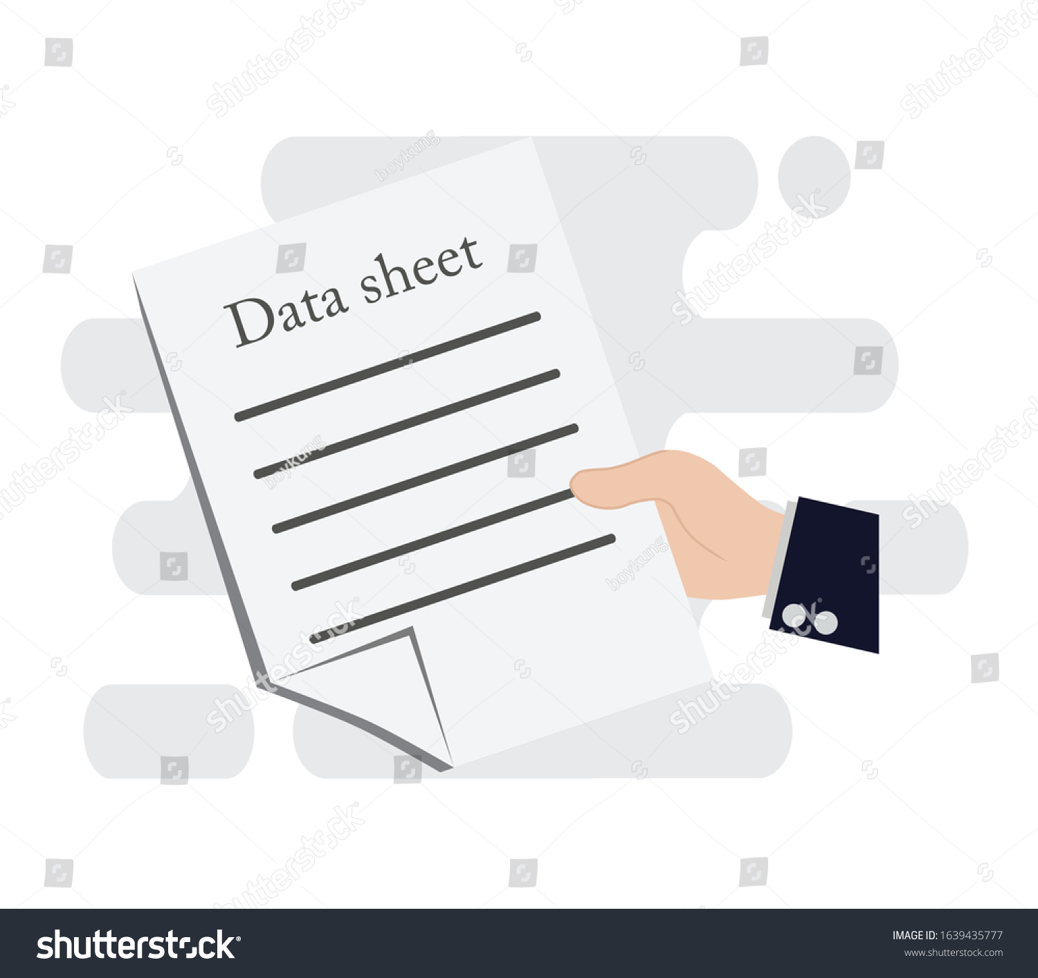 Data Sheet Vector Flat Illustration: เวกเตอร์สต็อก (ปลอดค่าลิขสิทธิ์ ...