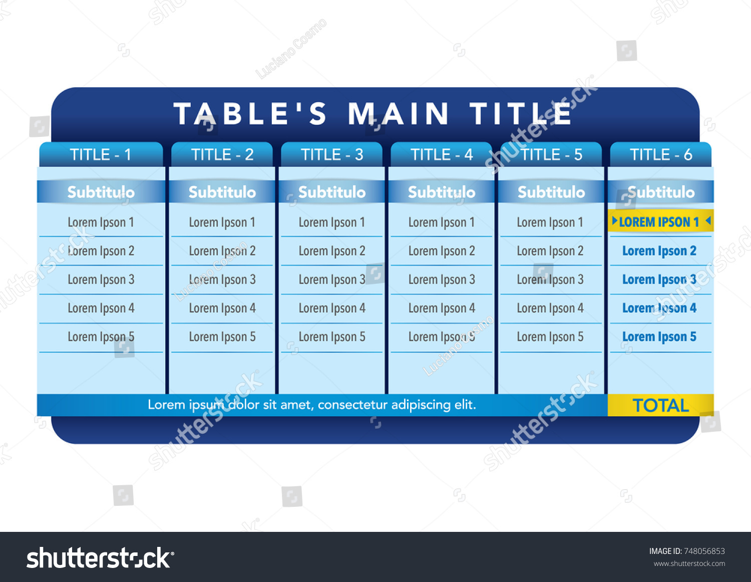 Data Table Template Ideal Presentations Institutional: เวกเตอร์สต็อก ...