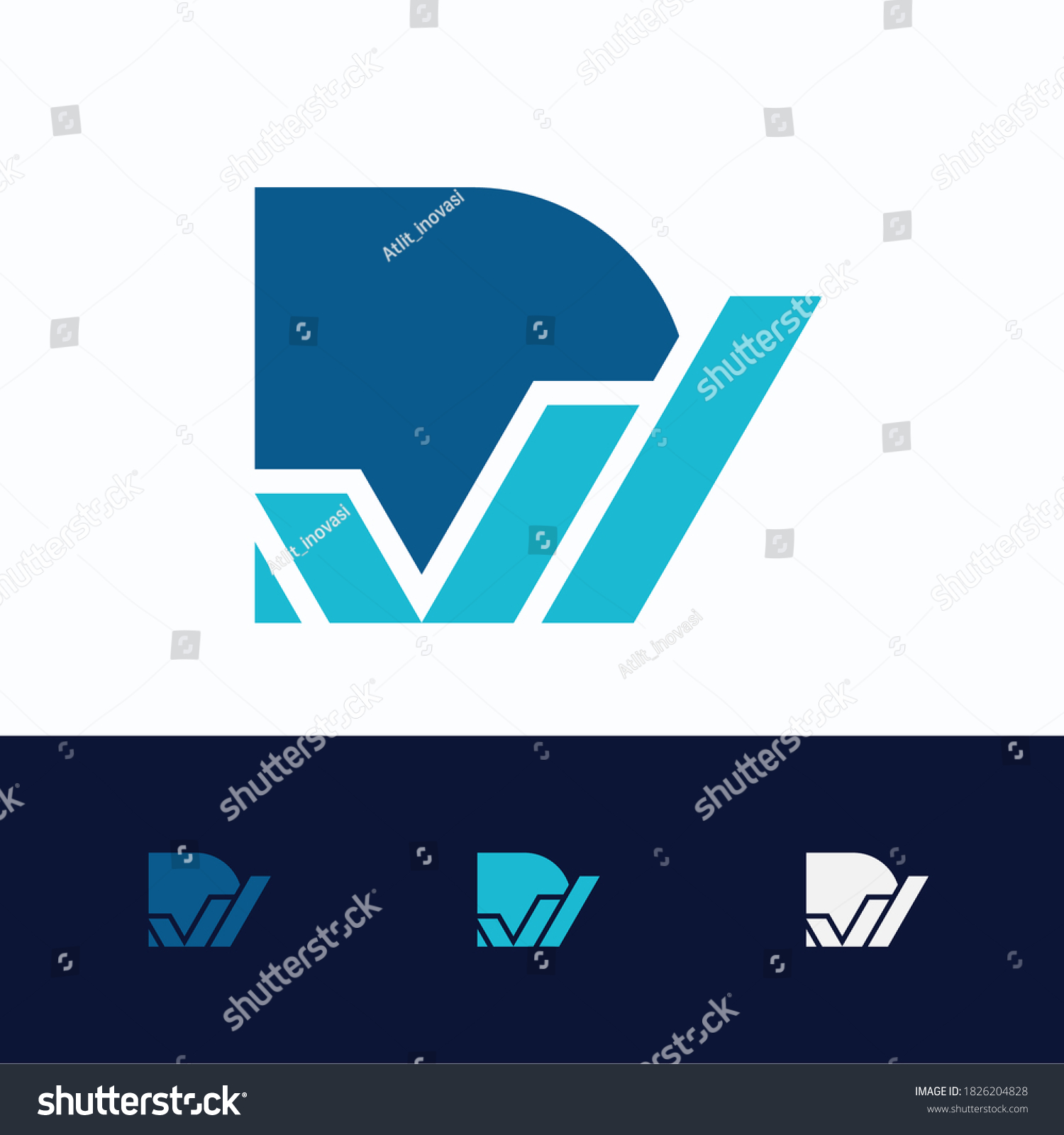 Data Visual Letter D V Logo Stock Vector (Royalty Free) 1826204828 Shutterstock