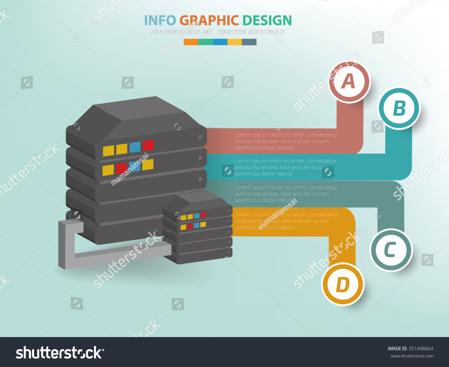 Database Info Graphic Designlabel Textvector: vector de stock (libre de ...