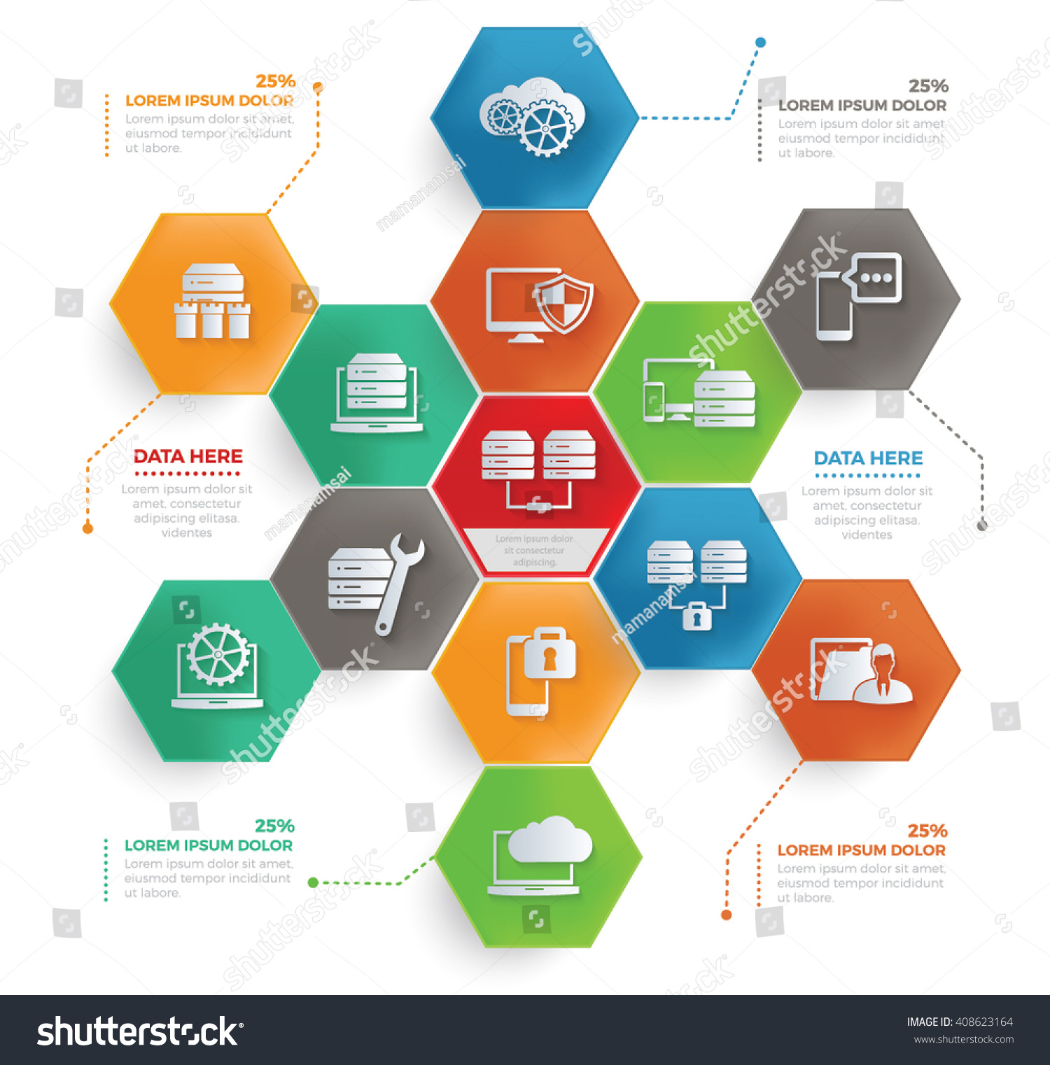 Database,Network Concept Info Graphic Design,Vector - 408623164 ...