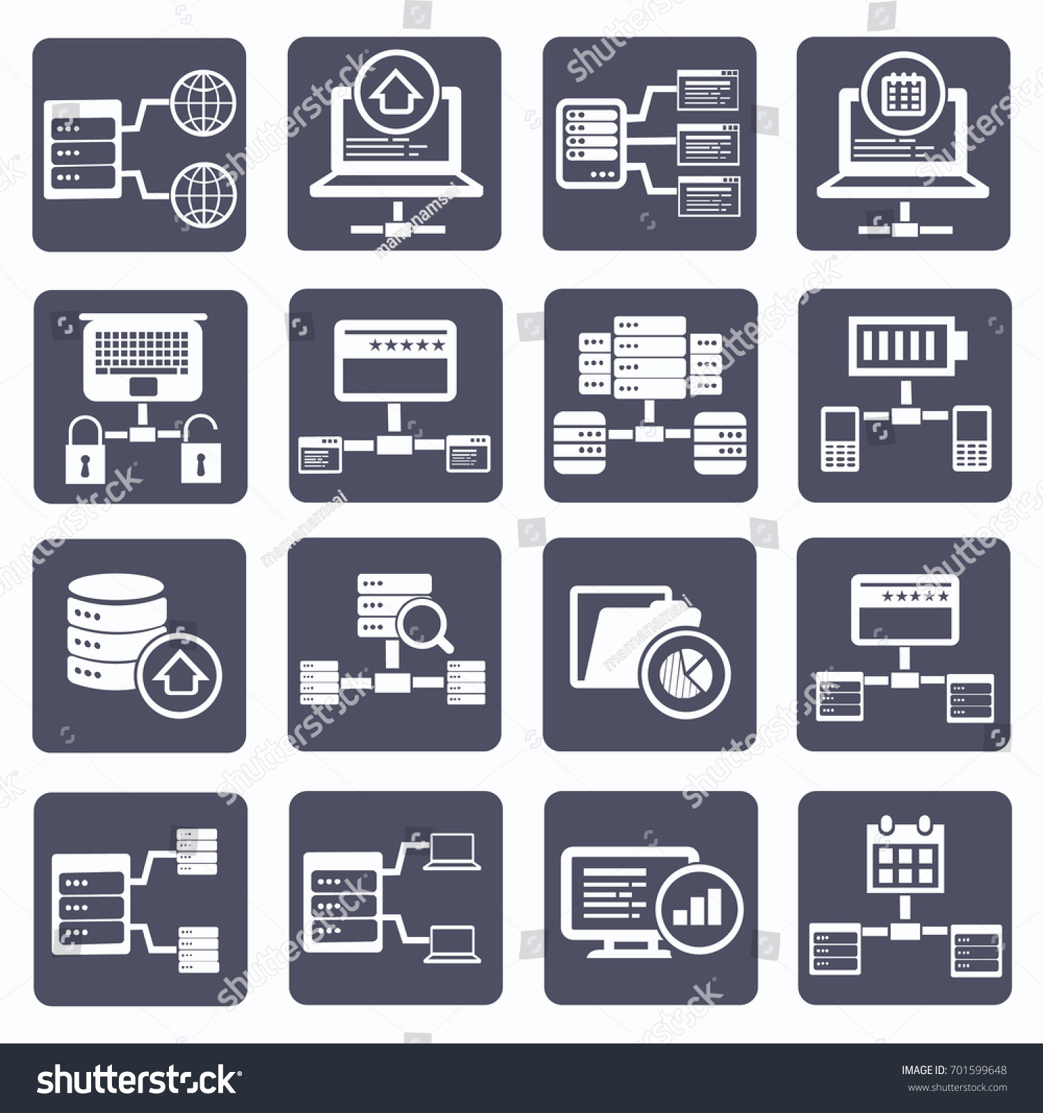 Database Server Icon Setvector Stock Vector (Royalty Free) 701599648 ...