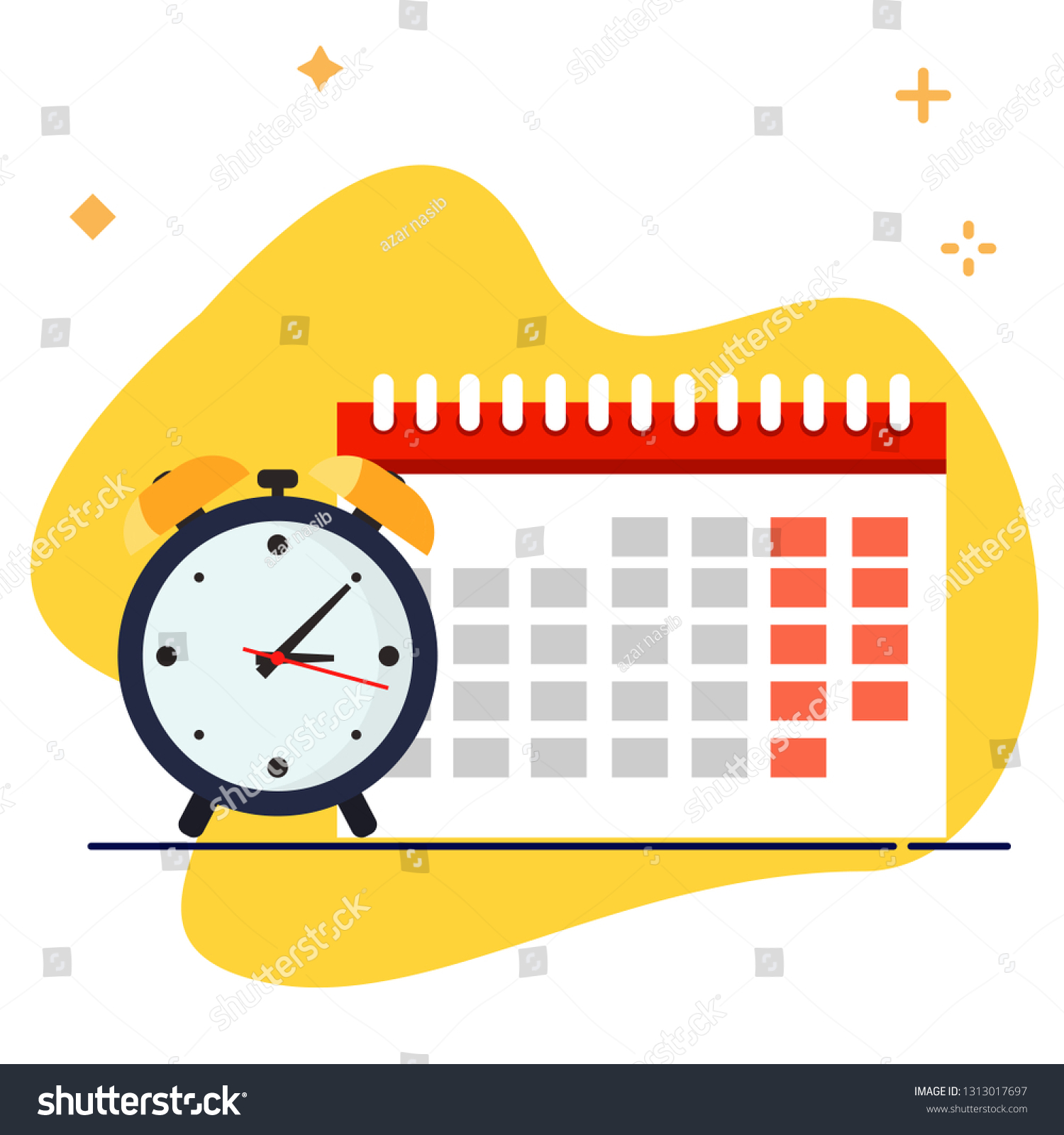 Date Time Illustration Clock Calendar Icon Stock Vector (Royalty Free ...