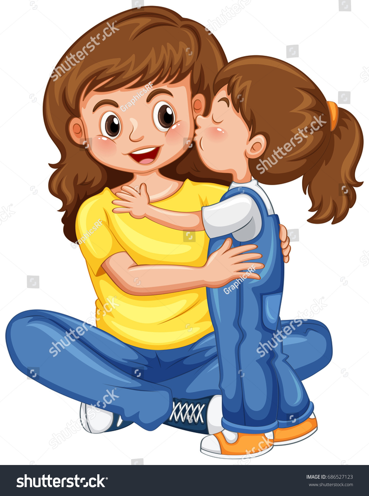 1,597 Kid kissing mom Stock Illustrations, Images & Vectors | Shutterstock