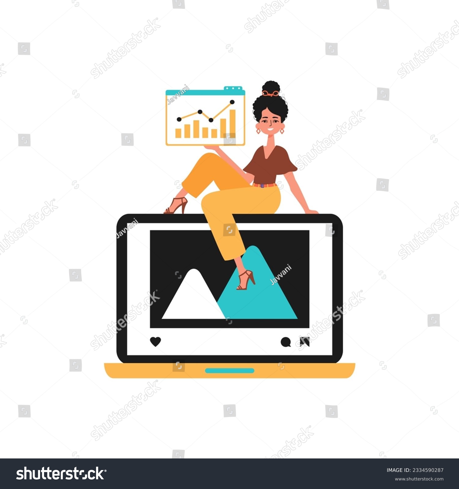 SVG of daughter with Son movie and growth graph . The national of capacity publish plan. Trendy style, Vector Illustration svg