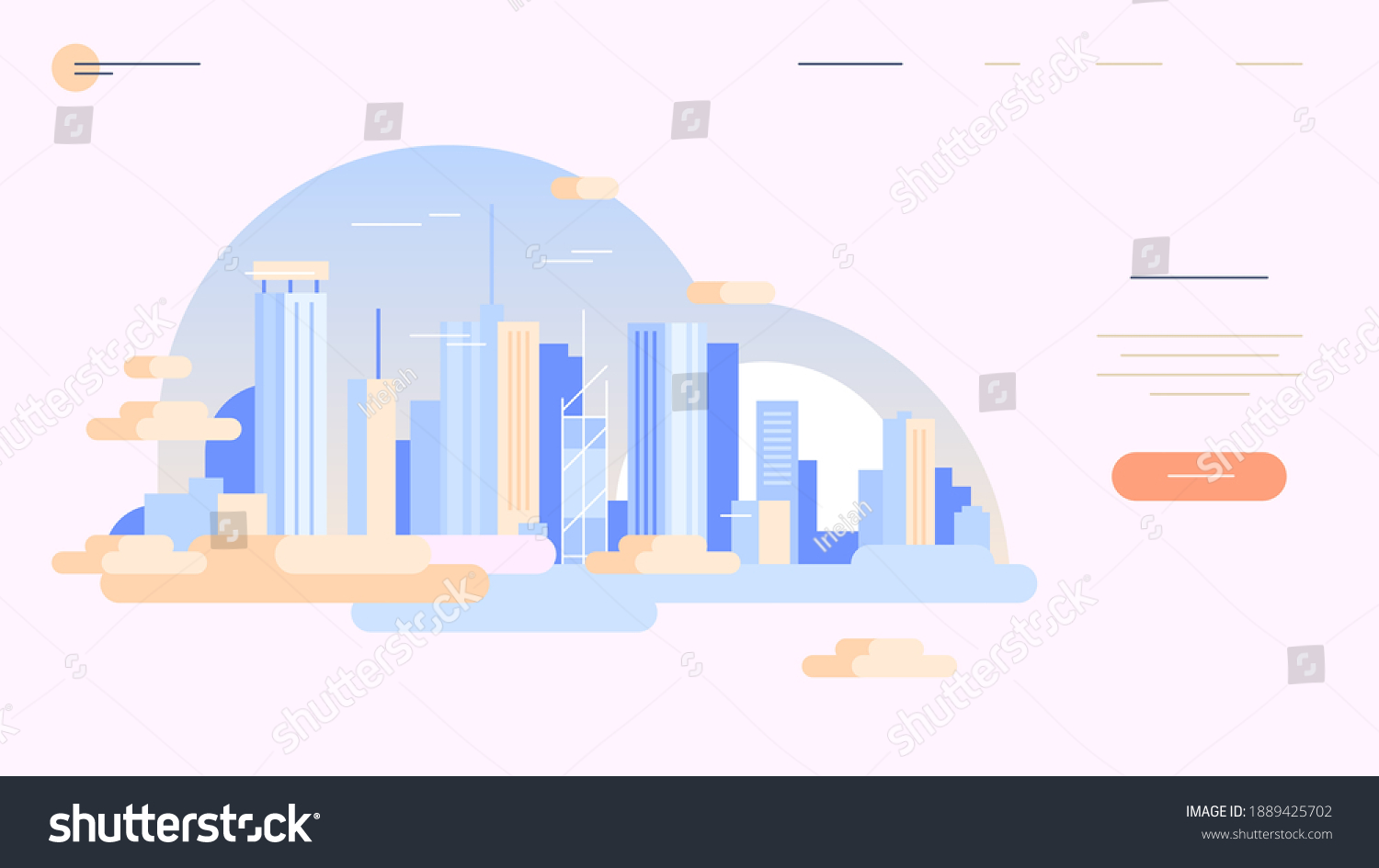 Day City Webpage Concept Flat Illustration Stock Vector (Royalty Free ...