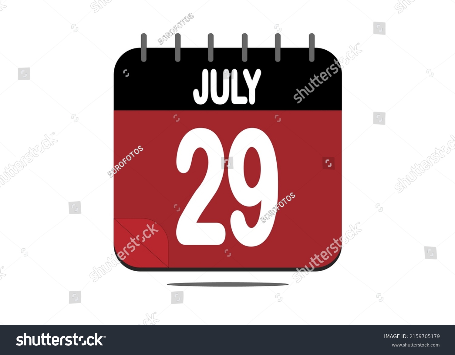 Day 29 July 29 Calendar Design Stock Vector (Royalty Free) 2159705179 ...