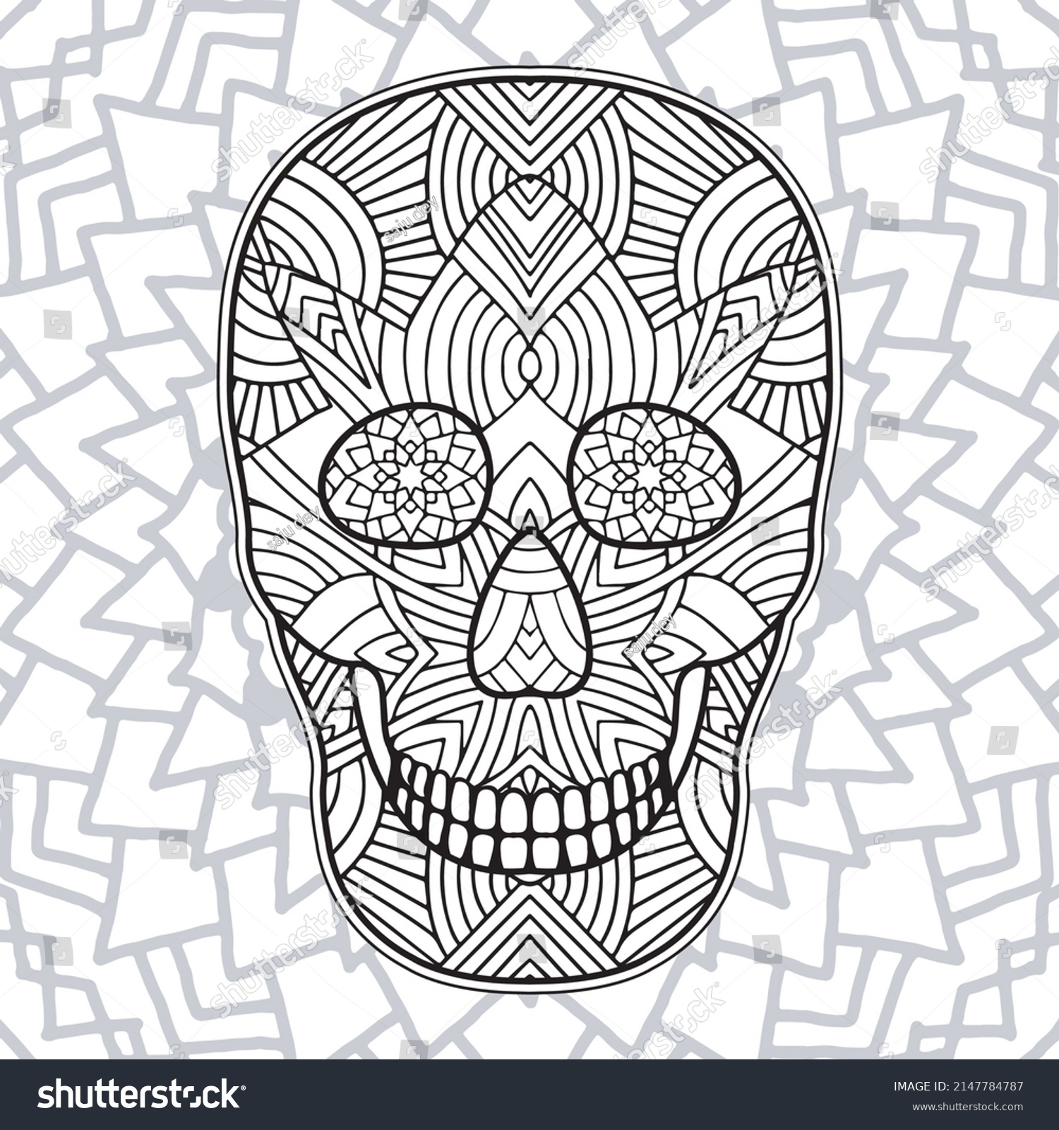 SVG of Day of the Dead Coloring for adult.
Mexican sugar skull, svg
