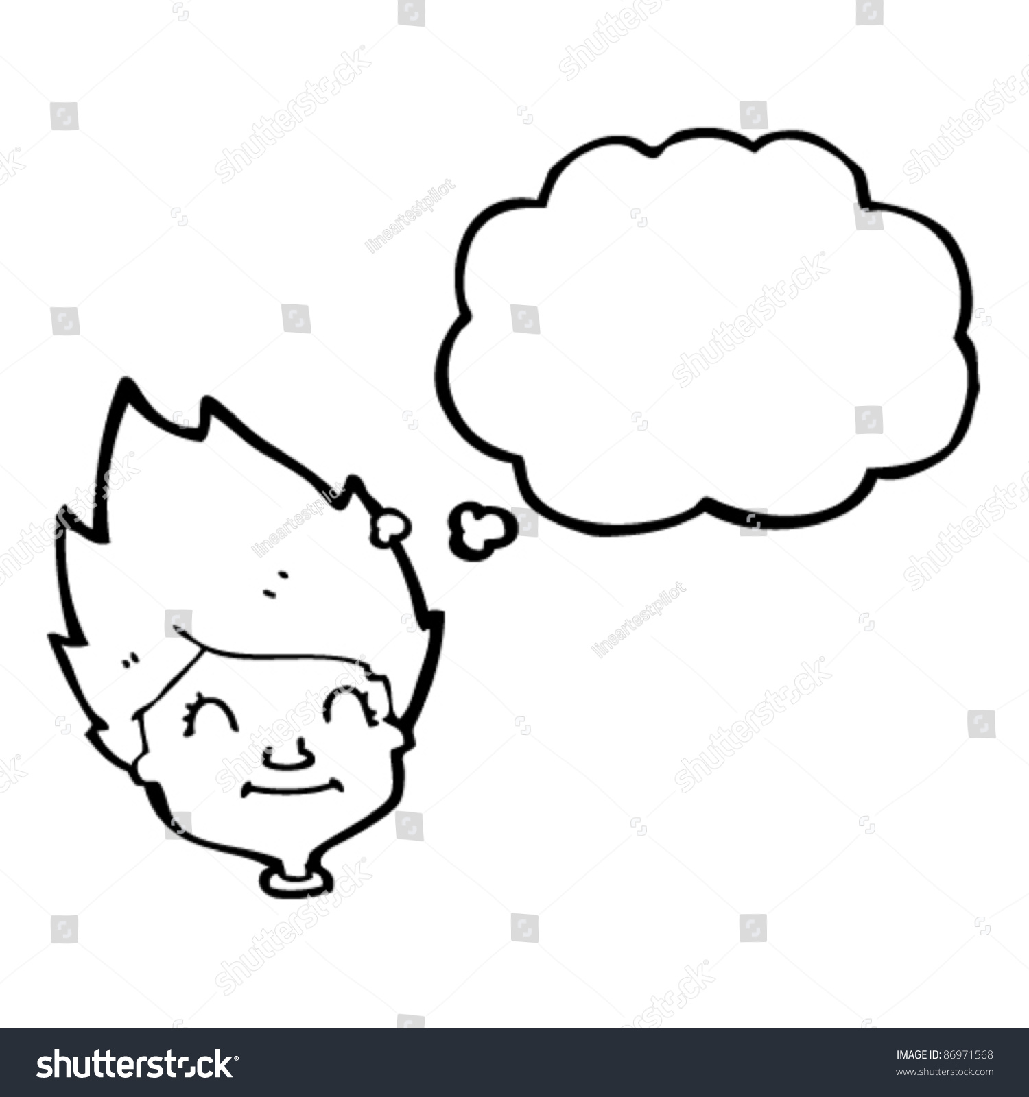 Daydreaming Boy Cartoon Stock Vector Illustration 86971568 : Shutterstock