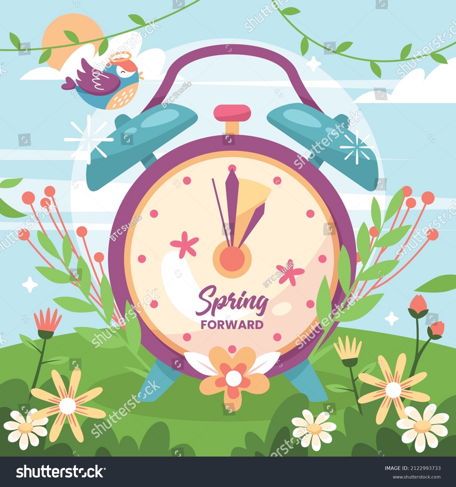 Daylight Saving Time Concept Clocks Moves Stock Vector Royalty Free Shutterstock