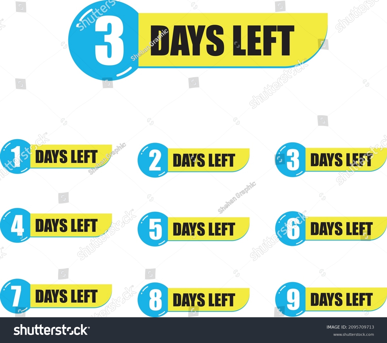 Days Left Collection Vector Illustrations Stock Vector (Royalty Free ...