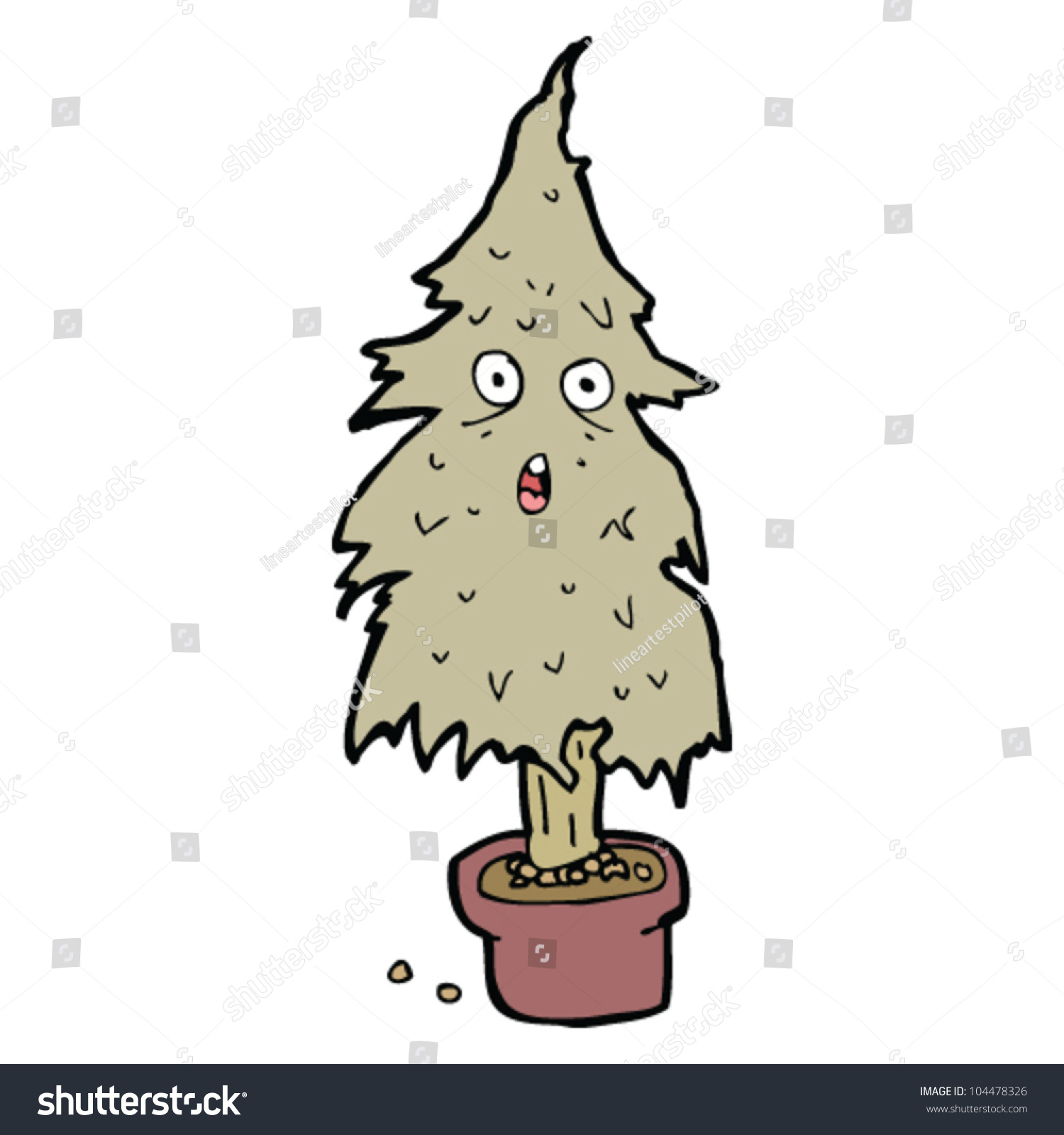 Dead Christmas Tree Cartoon Stock Vector Illustration 104478326 ...