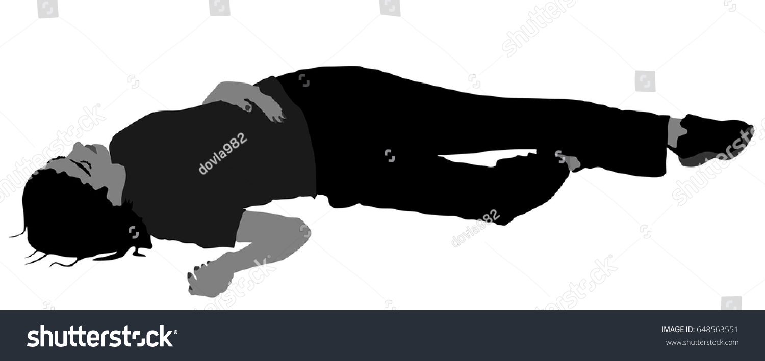 Dead Girl Lying On Sidewalk Vector Stock Vector 648563551 Shutterstock