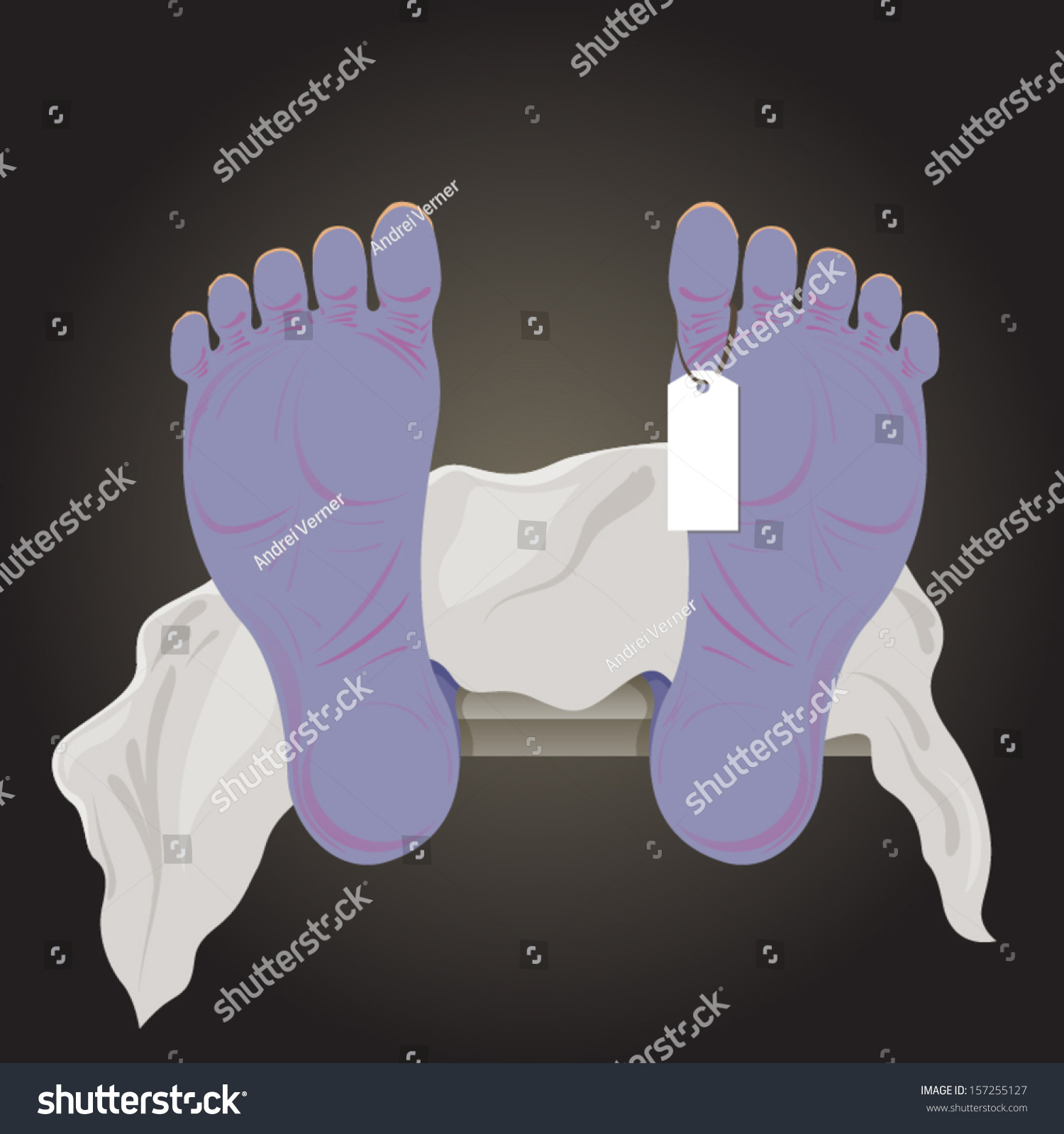 Dead Mans Body Morgue Vector Illustration Stock Vector 157255127 ...