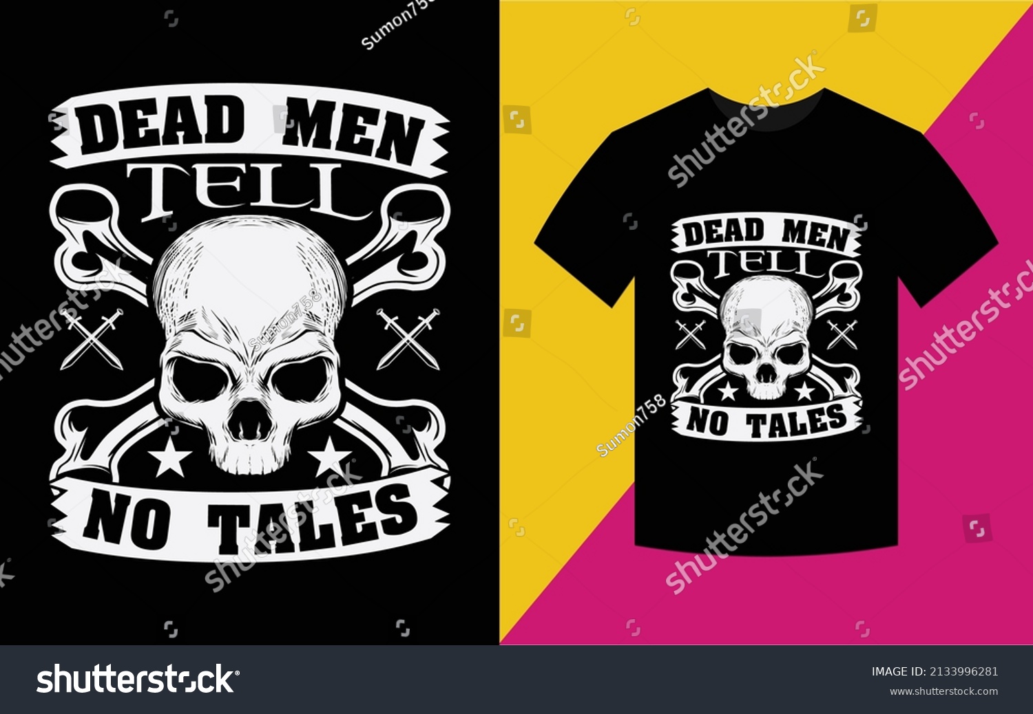 SVG of Dead Men Skull T-Shirt High Quality is Unique Design. svg