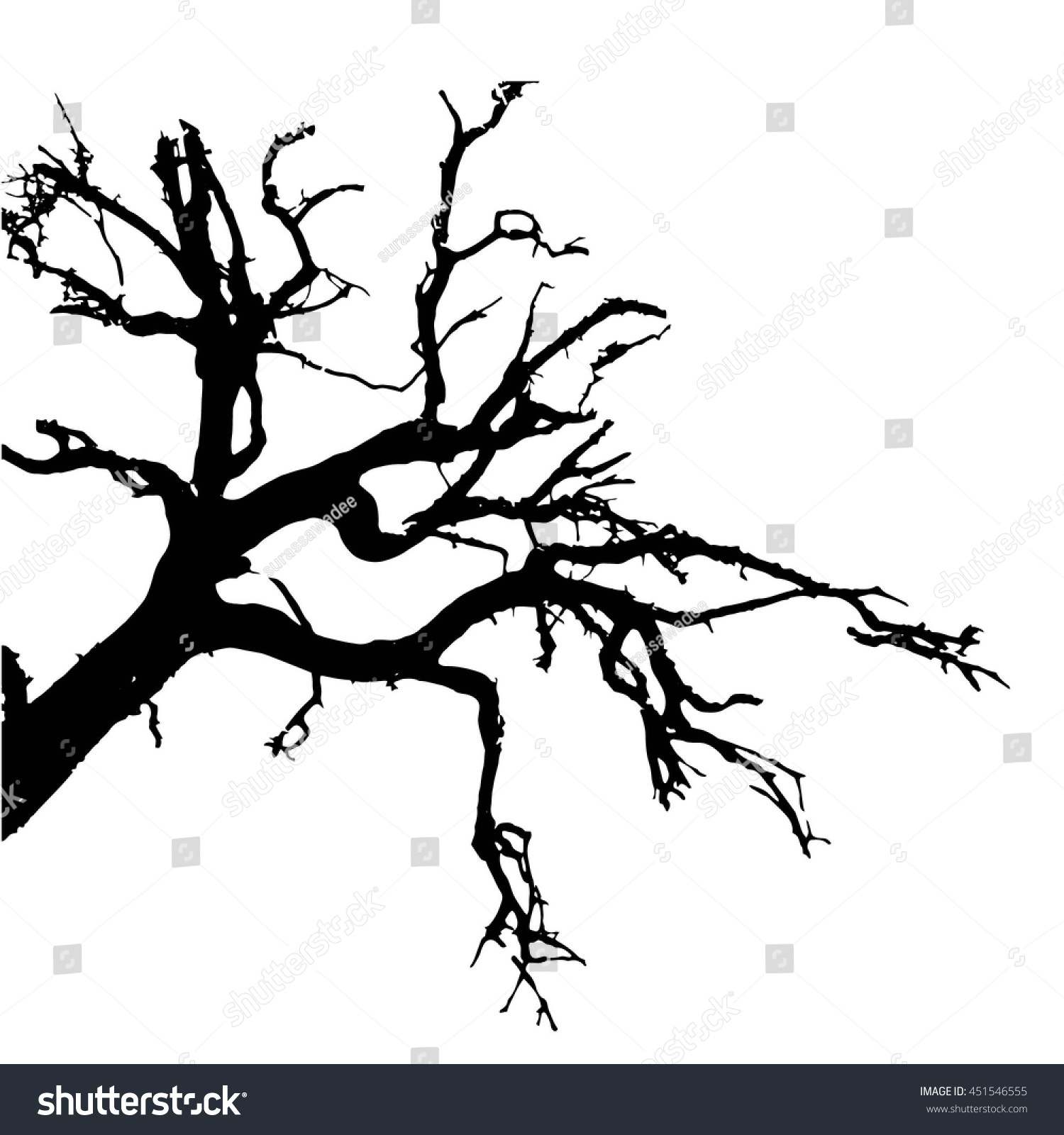 Dead Tree Silhouette Stock Vector 451546555 - Shutterstock