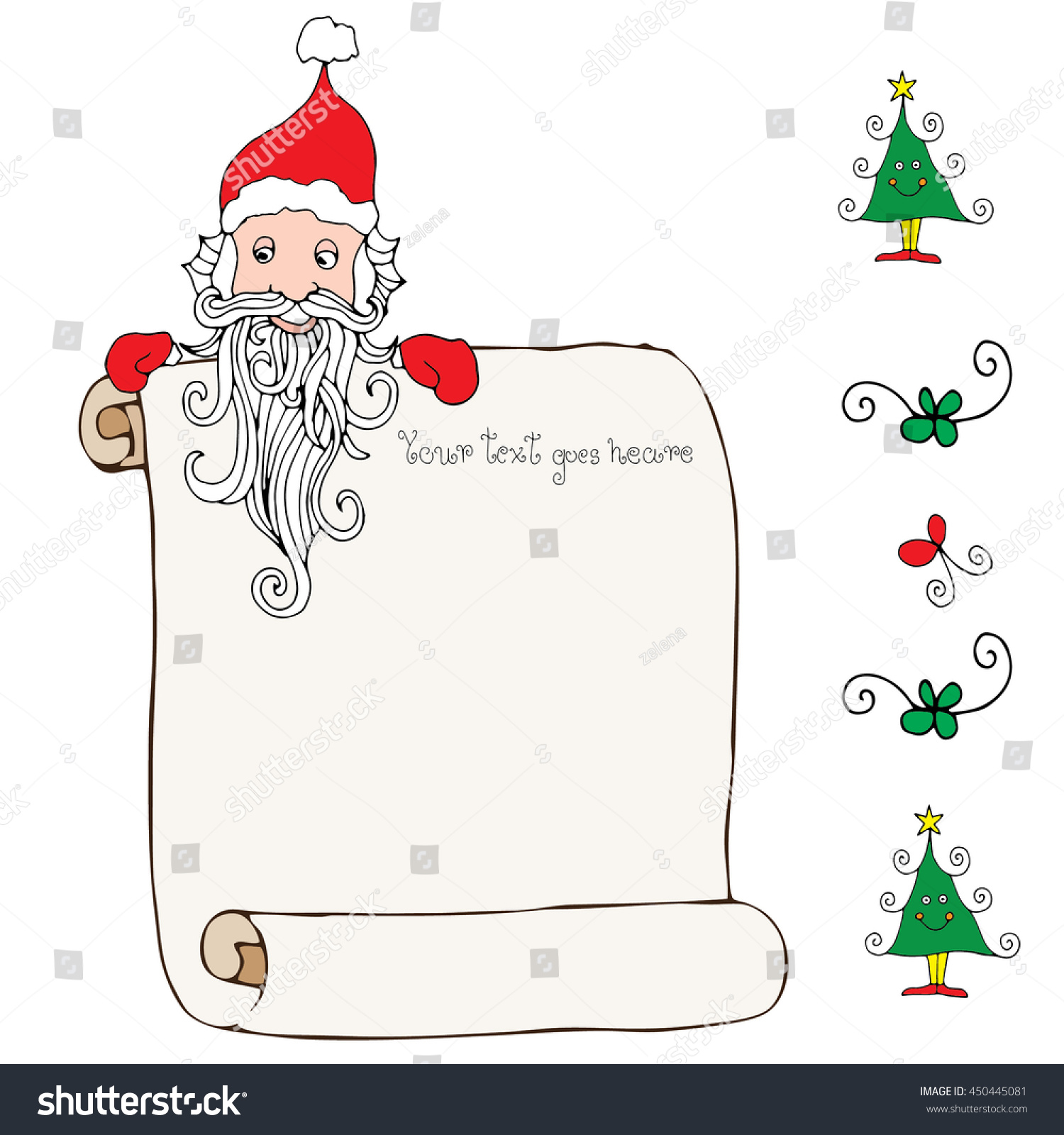 Dear Santa Template Letter Santa Stock Vector (2018) 450445081