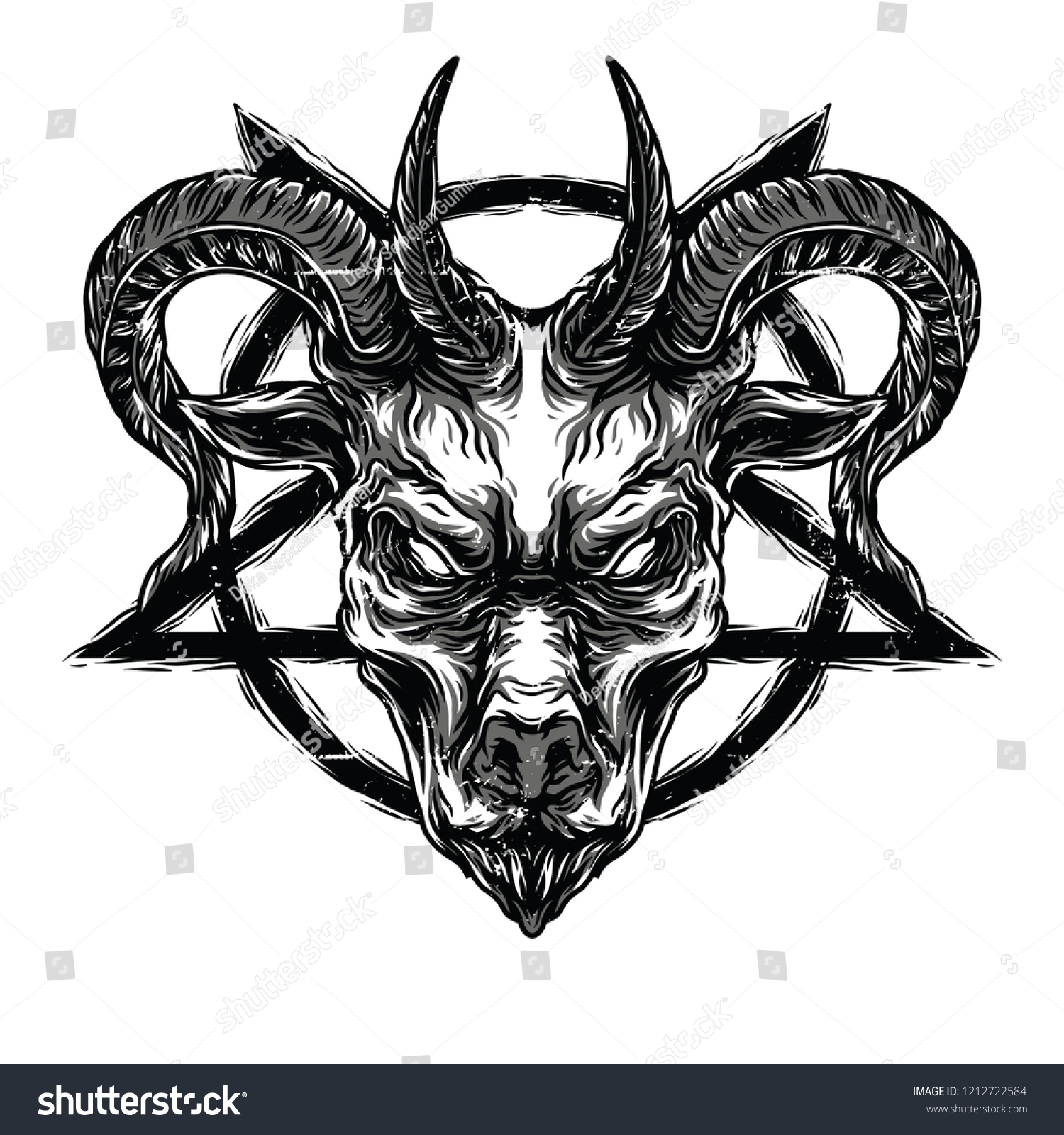 Deatch Goat Black White Illustration Stock Vector (Royalty Free ...