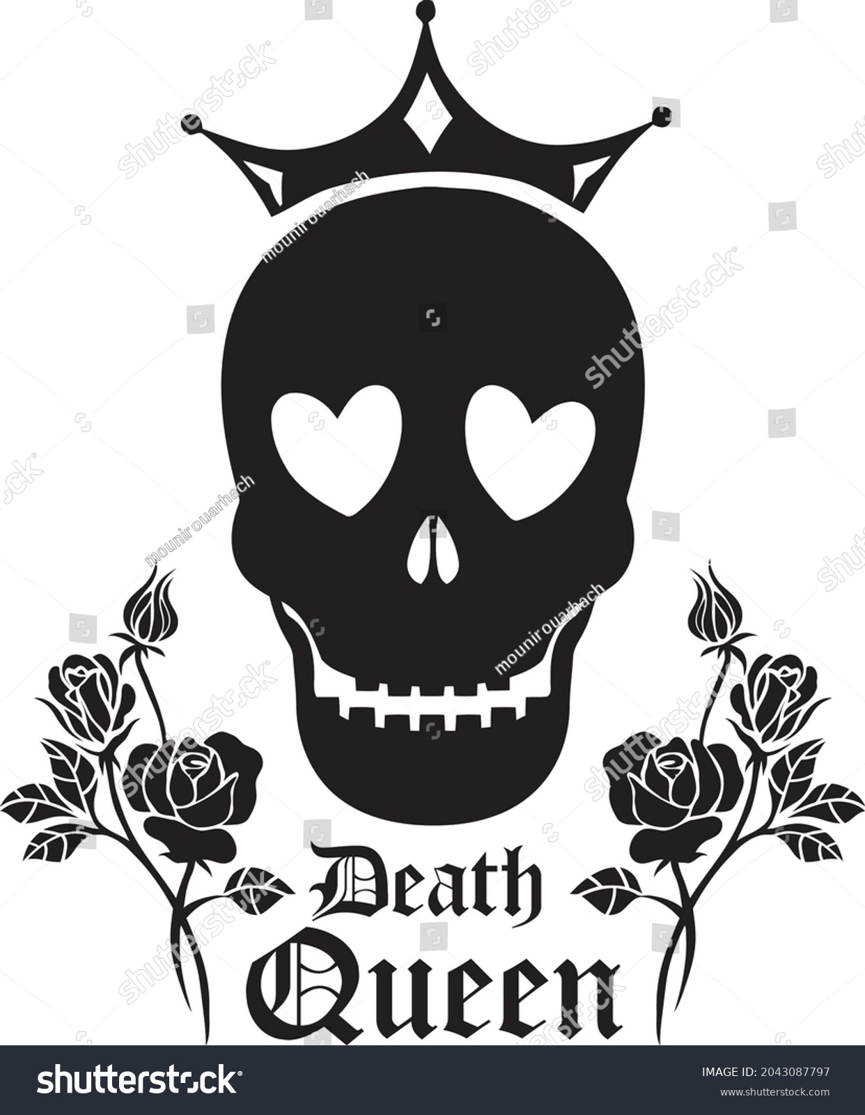 SVG of death queen with crown skull halloween mom life svg