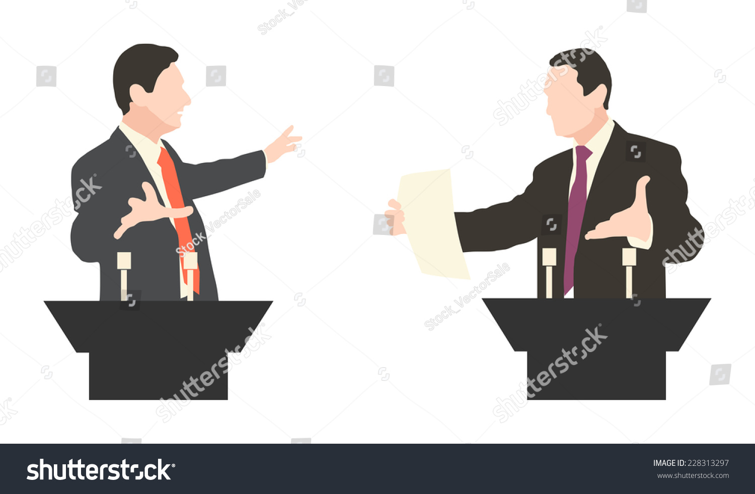 Debate Two Speakers Political Speeches Debates Stock Vector (Royalty ...