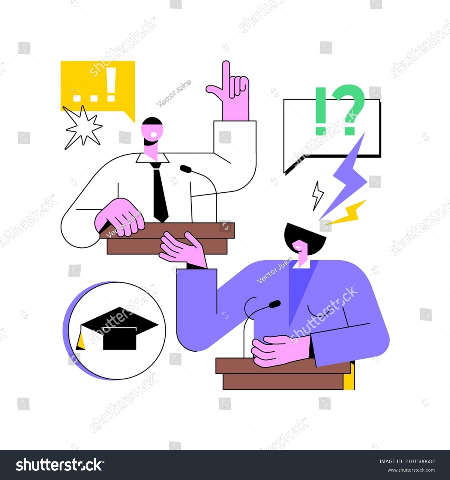 SVG of Debating club abstract concept vector illustration. Classroom debates, eloquent speech, debating competition, school club, public speaking class, effective communication skill abstract metaphor. svg