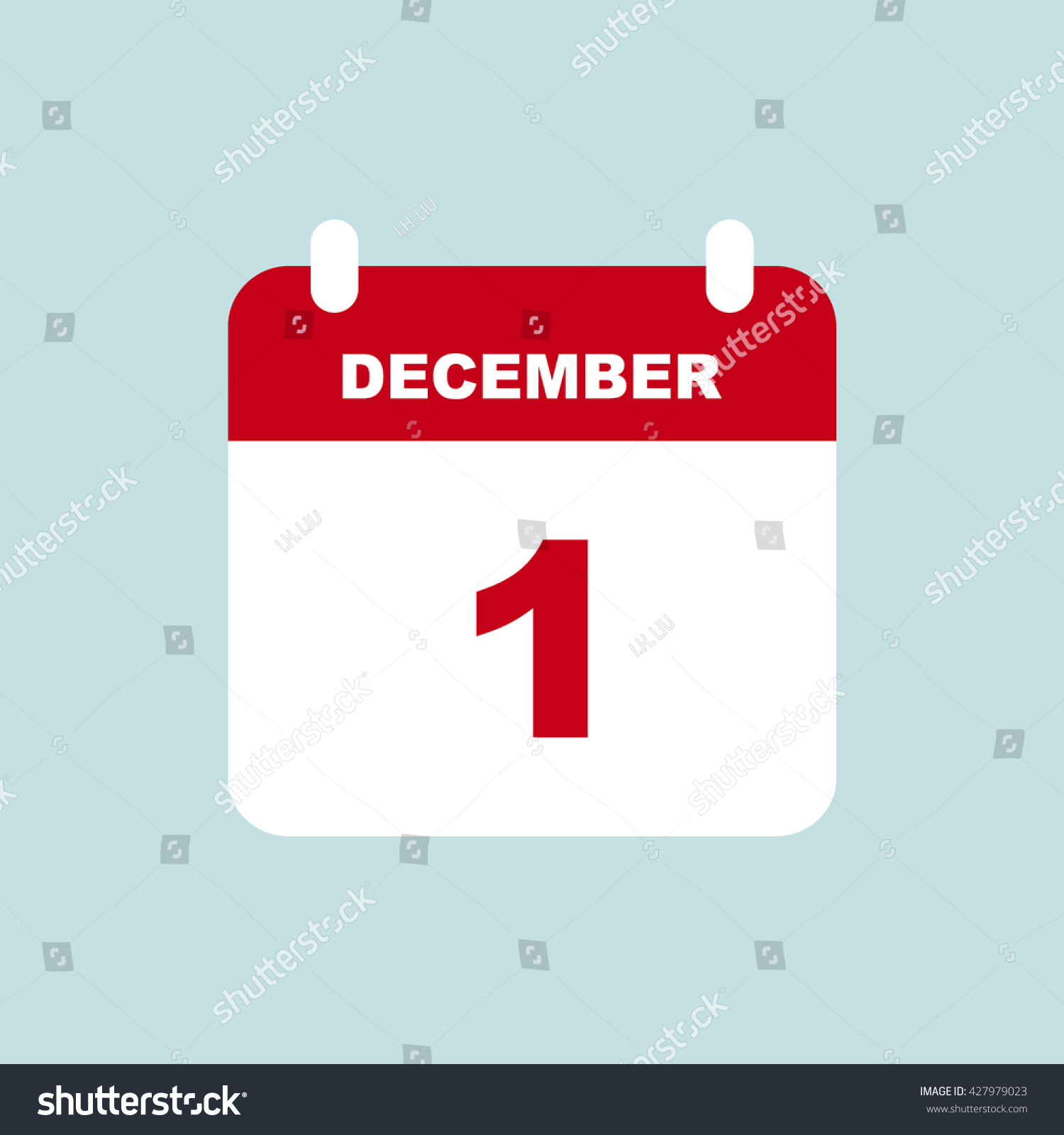 December 1 Calendar Icon Stock Vector 427979023 Shutterstock
