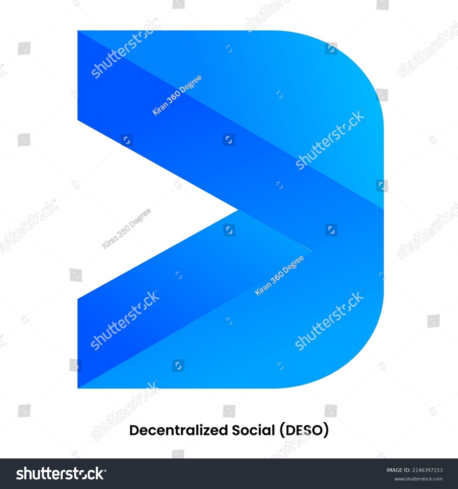 SVG of Decentralized Social crypto currency with symbol DESO. Crypto logo vector illustration for stickers, icon, badges, labels and emblem designs. svg