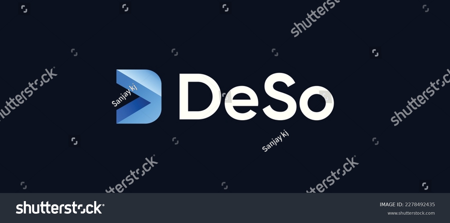 SVG of Decentralized Social Cryptocurrency DESO Token, Cryptocurrency logo on isolated background with text. svg