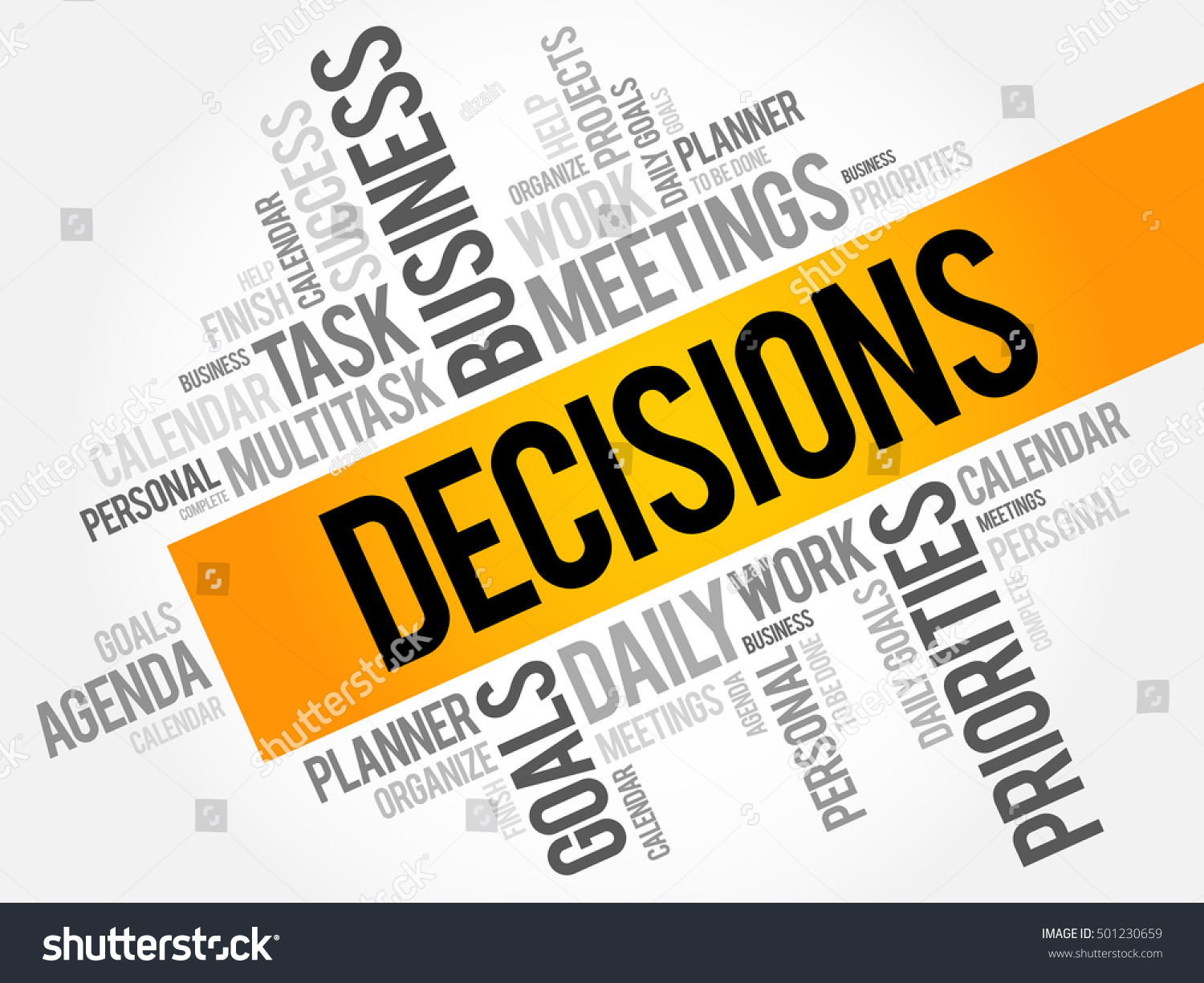 Decisions Word Cloud Business Concept Stock Vector (Royalty Free