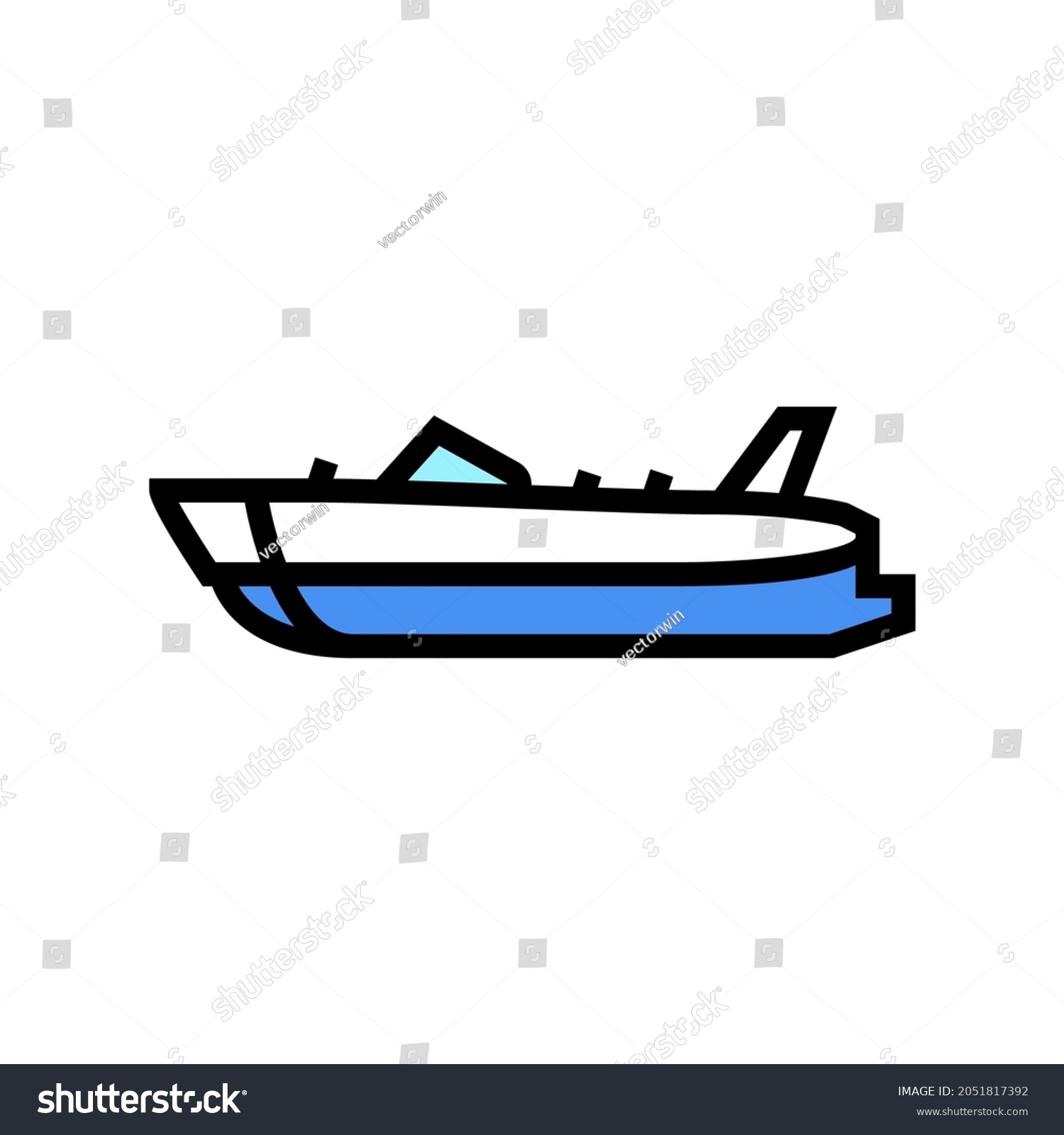 SVG of deck boat color icon vector. deck boat sign. isolated symbol illustration svg