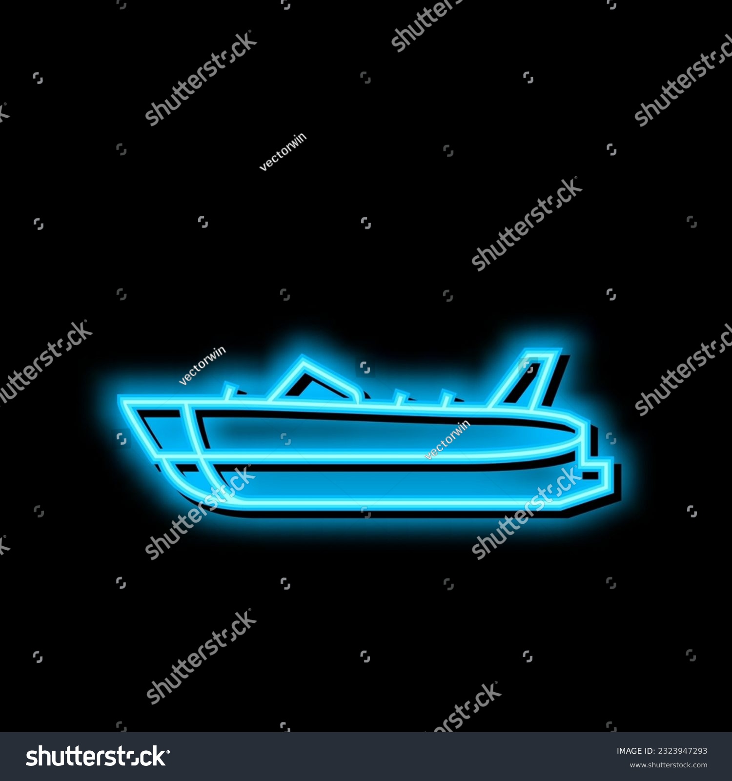 SVG of deck boat neon light sign vector. deck boat illustration svg