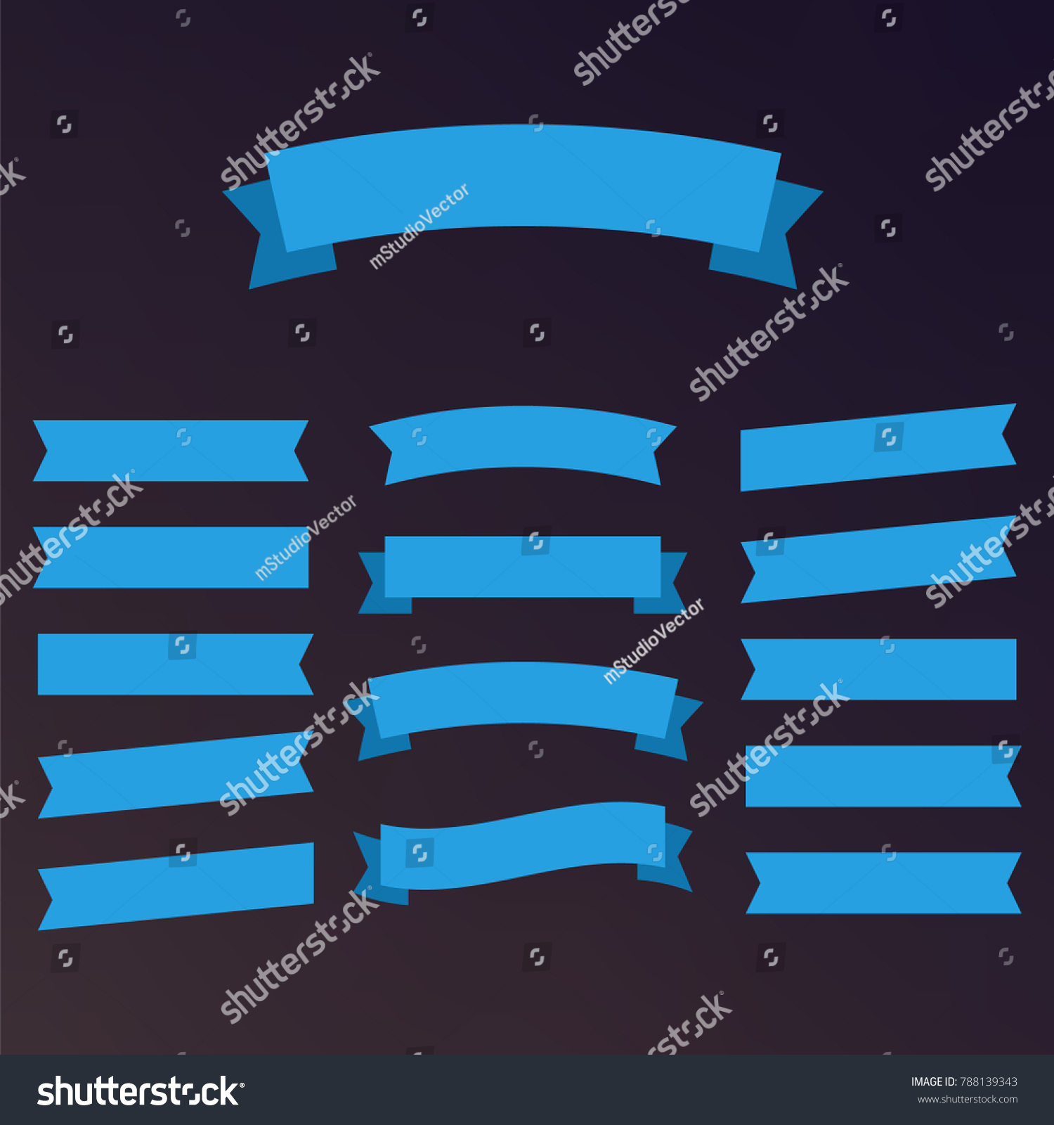 Decor Vector Ribbons Banners Flat Isolated Stock Vector Royalty Free
