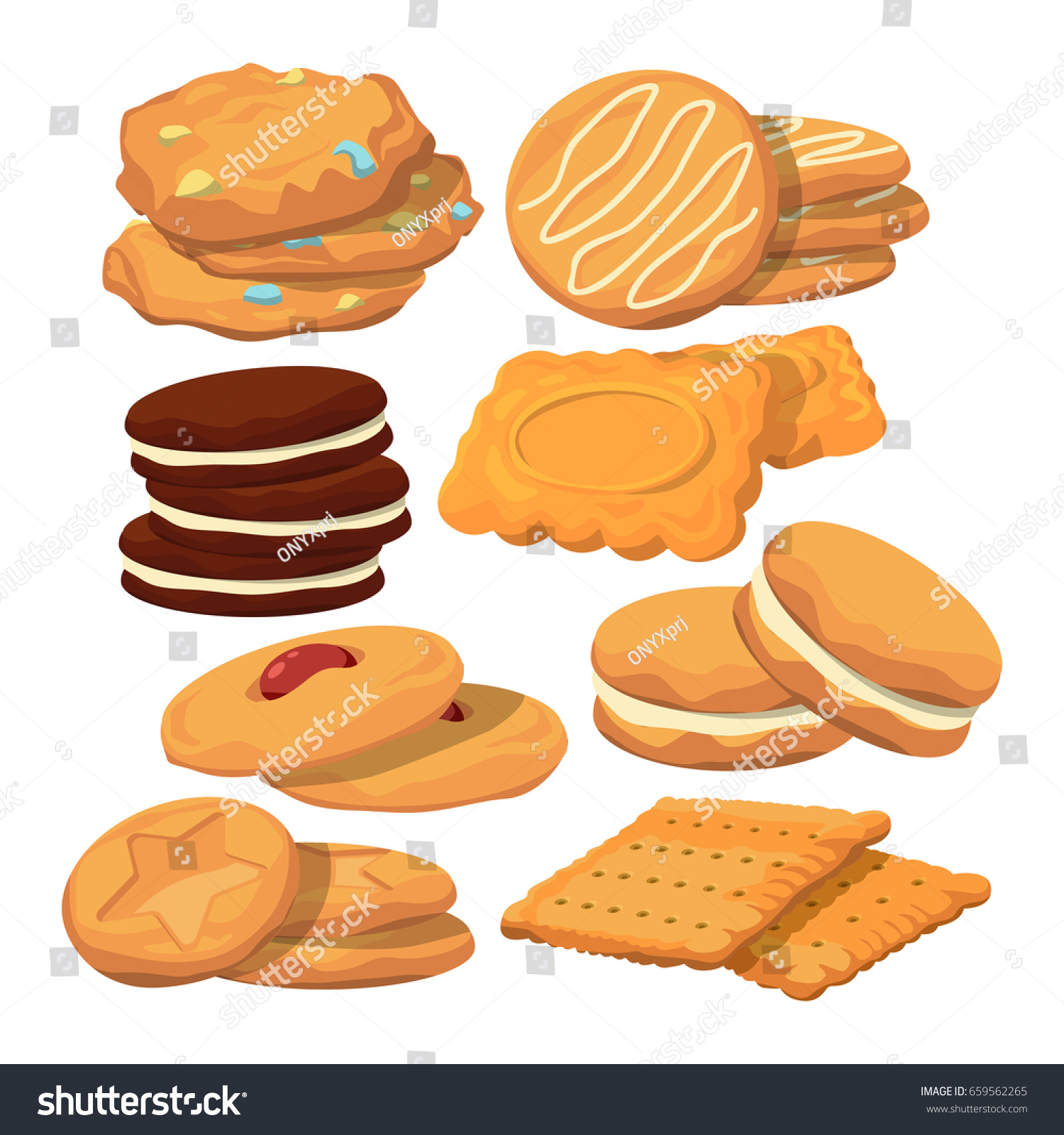 Decorated Cookies Cartoon Style Vector Baking Stock Vector (Royalty ...