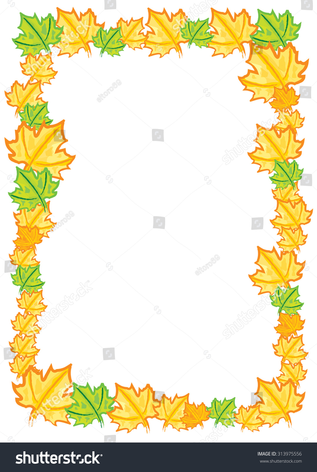 Decorative Autumn Border Frame Vector Template Stock Vector 313975556 ...