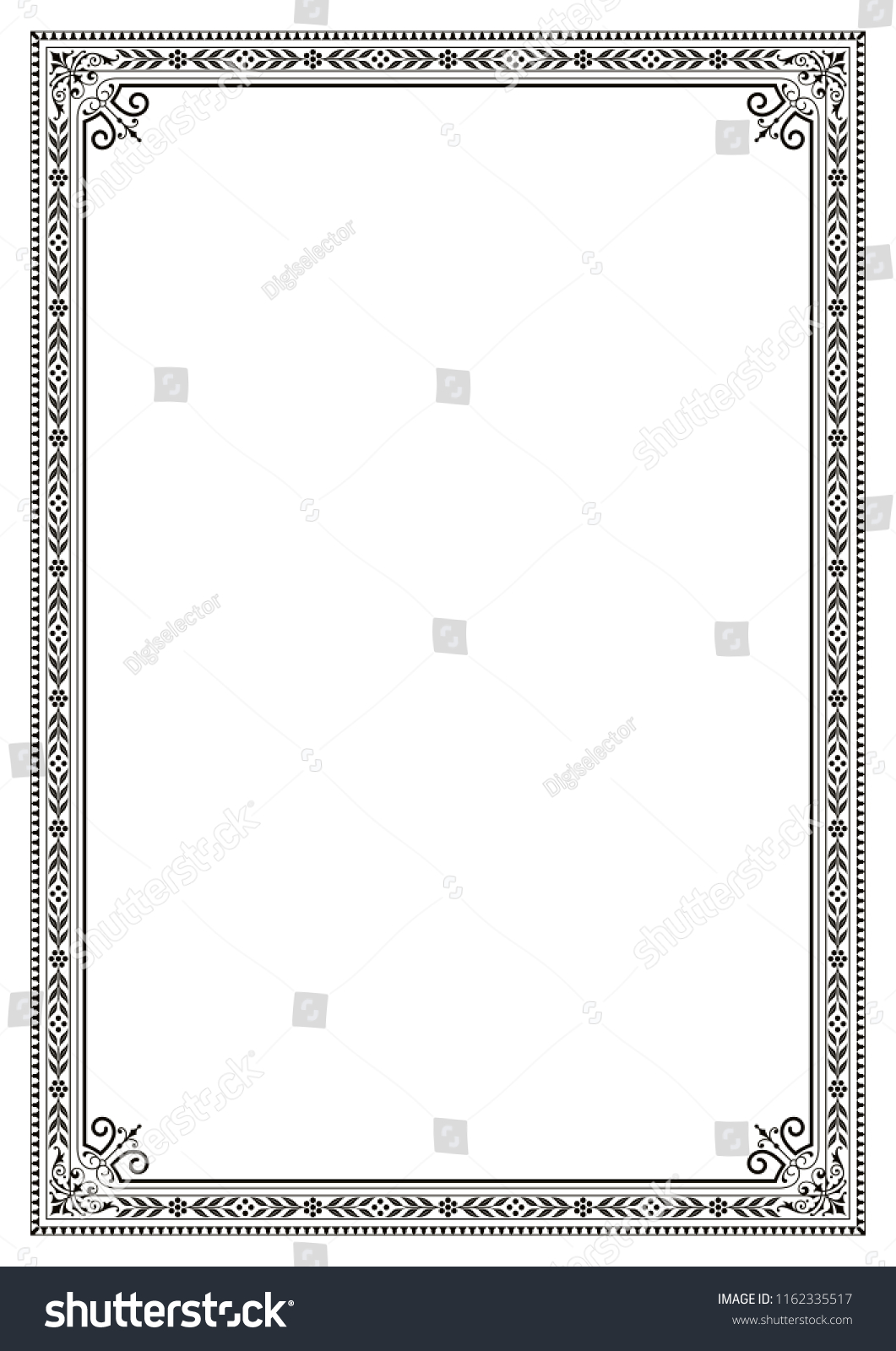 Decorative Border Frame Background Certificate Book Stock Vector ...