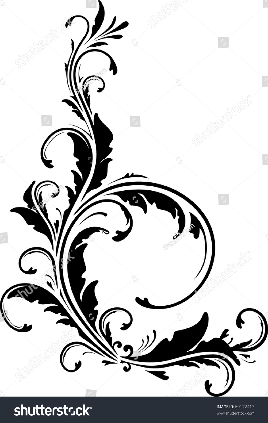 Decorative Branch For Design Stock Vector Illustration 69172417 ...