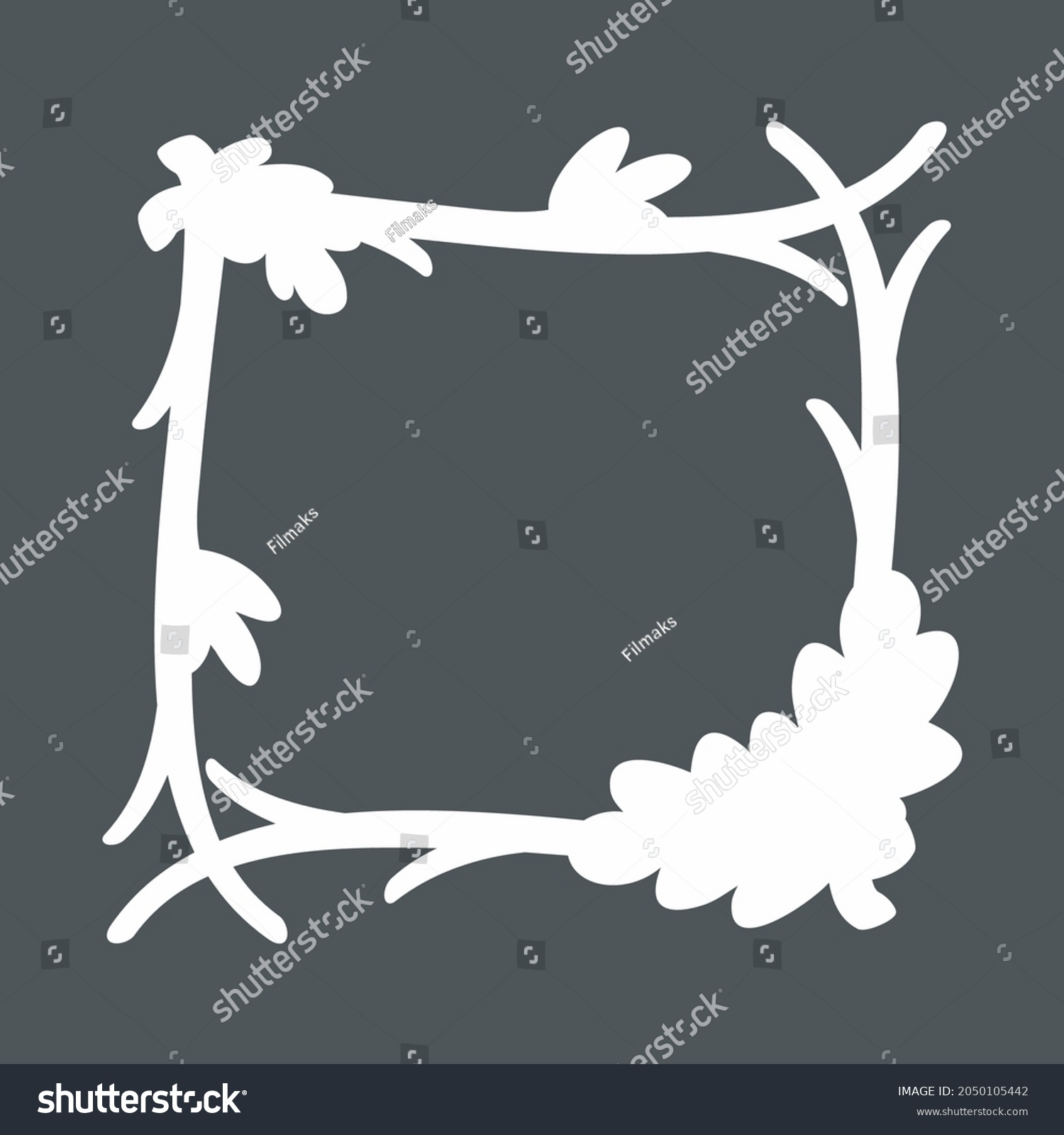 SVG of Decorative branches twigs tree frame quality vector illustration cut svg