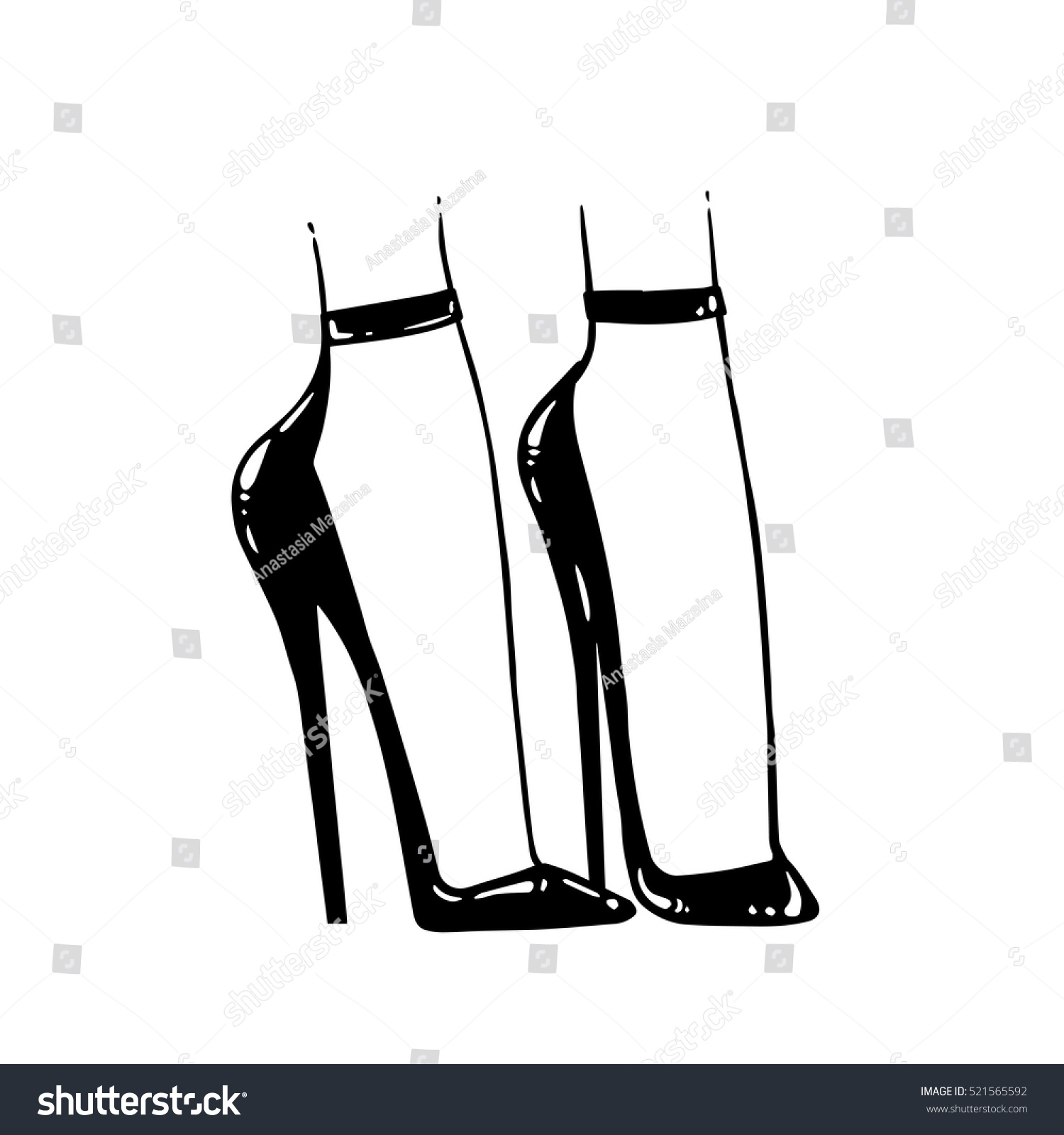 Decorative Drawing Sexy Inked Female Legs Stock Vector Royalty Free 521565592 Shutterstock 2553