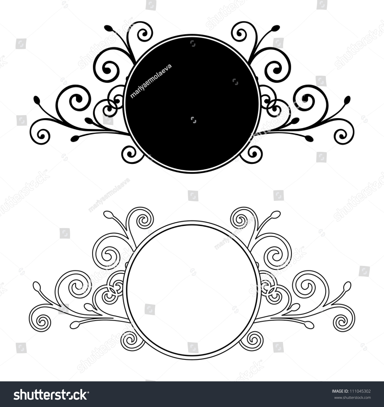 Decorative Floral Frames. Vector Illustration - 111045302 : Shutterstock