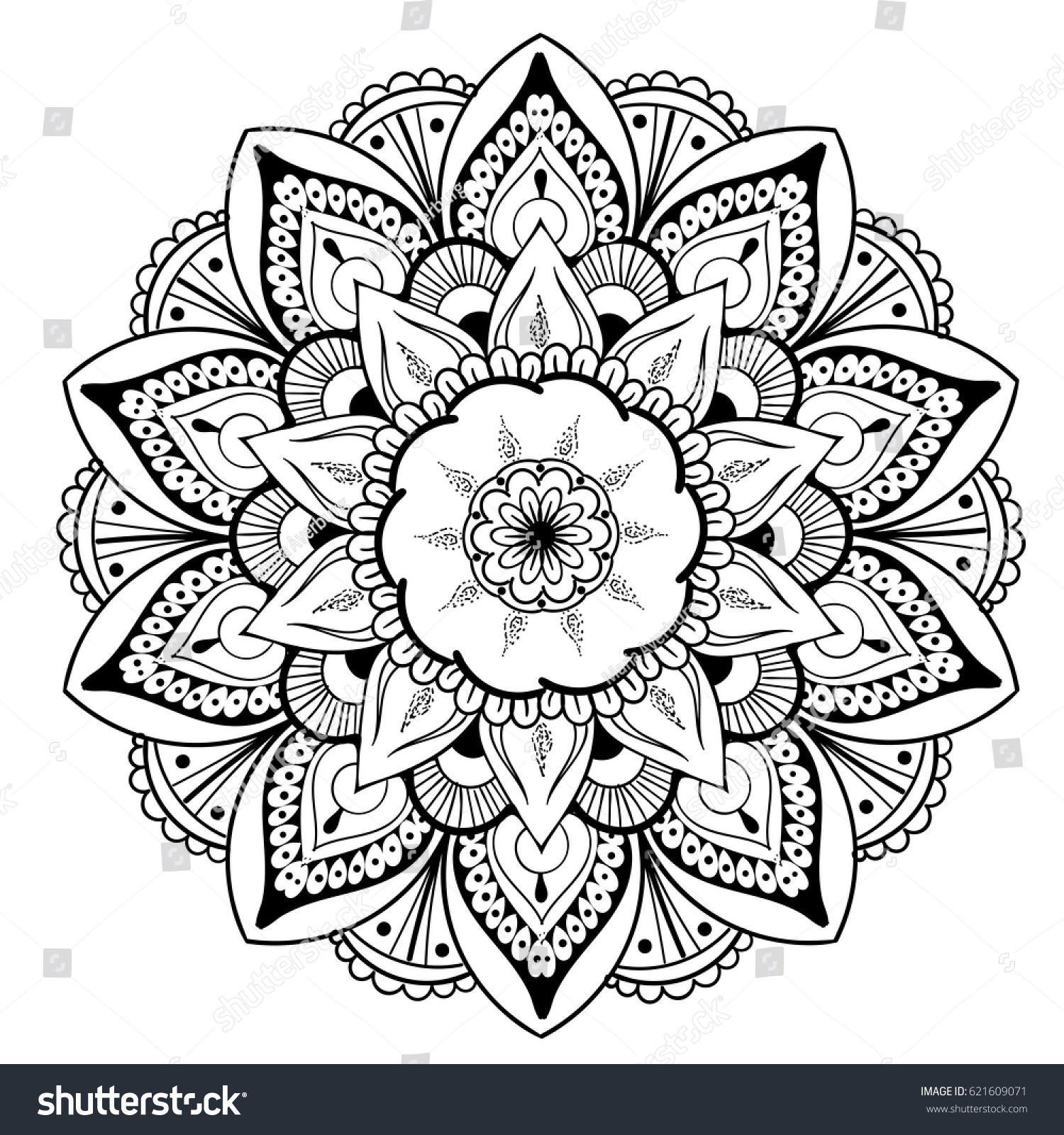 Download Decorative Floral Round Mandala Vector Illustration Stock ...