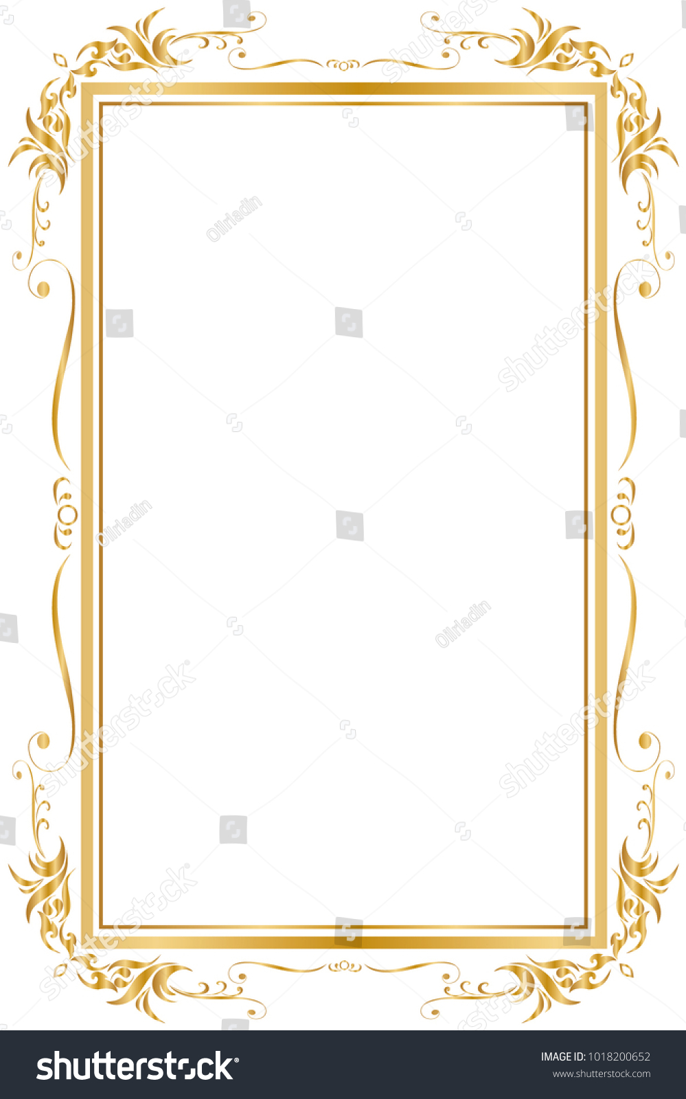 Decorative Frame Border Golden Frame On Stock Vector (Royalty Free ...