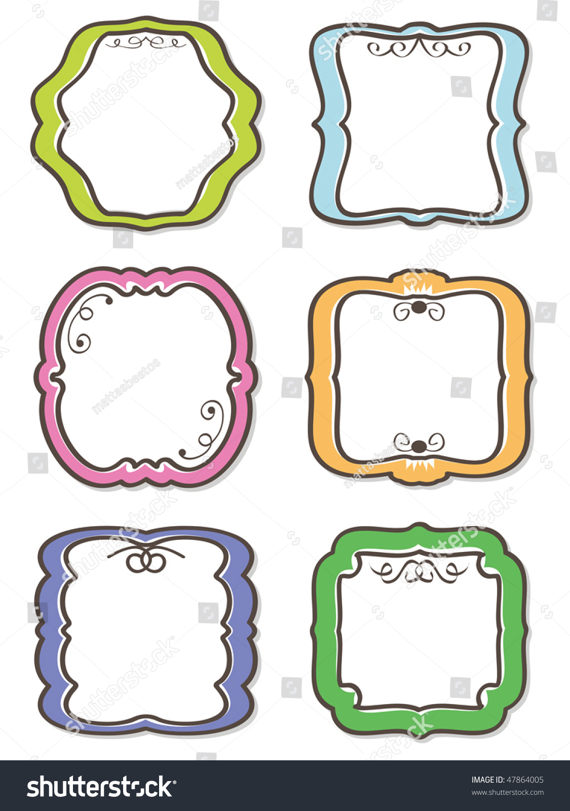 Decorative Frame Blank Label Set Ready For Text Stock Vector ...