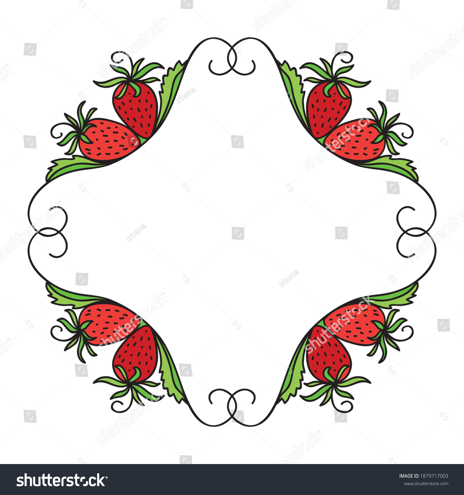 Decorative Frame Strawberries Vector Illustration Stock Vector (Royalty ...