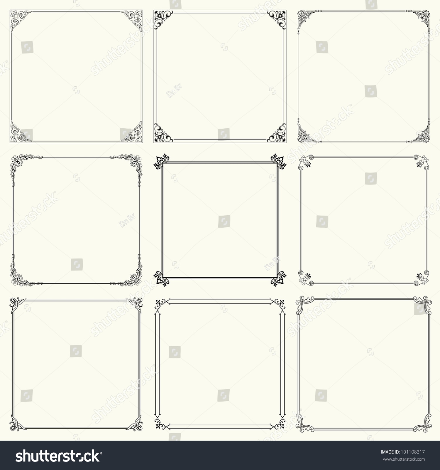 Decorative Frames (Set 15) Stock Vector Illustration 101108317 ...