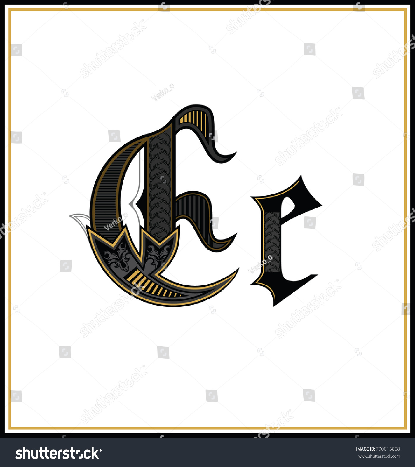 Decorative Gothic Letter E Small Capital Stock Vector Royalty Free
