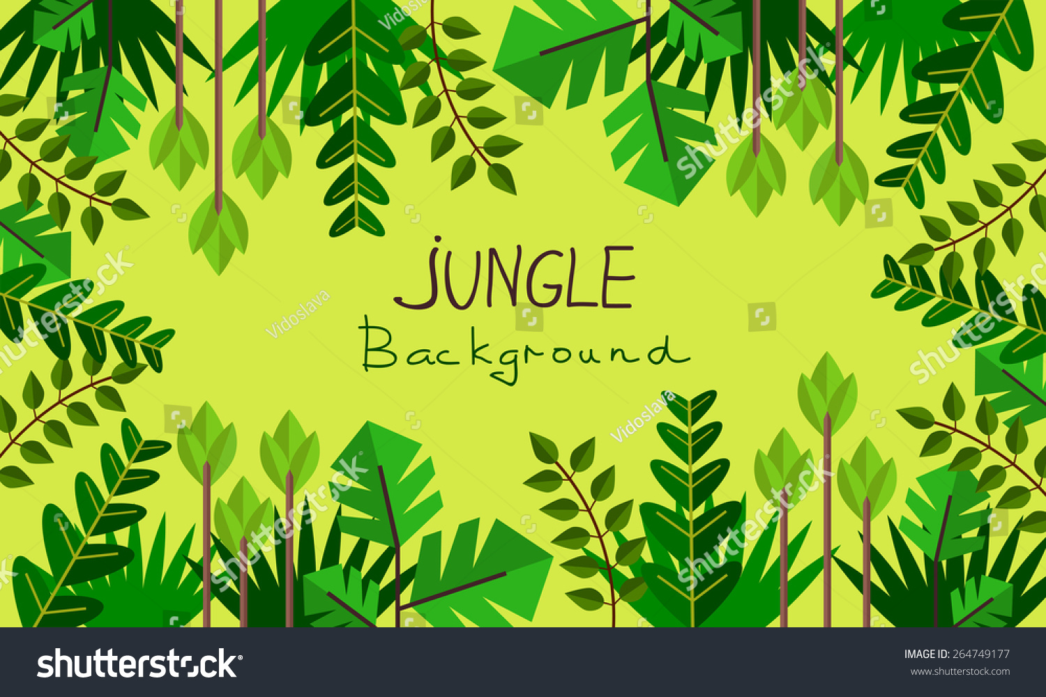 Decorative Jungle Stock Vector Illustration 264749177 : Shutterstock