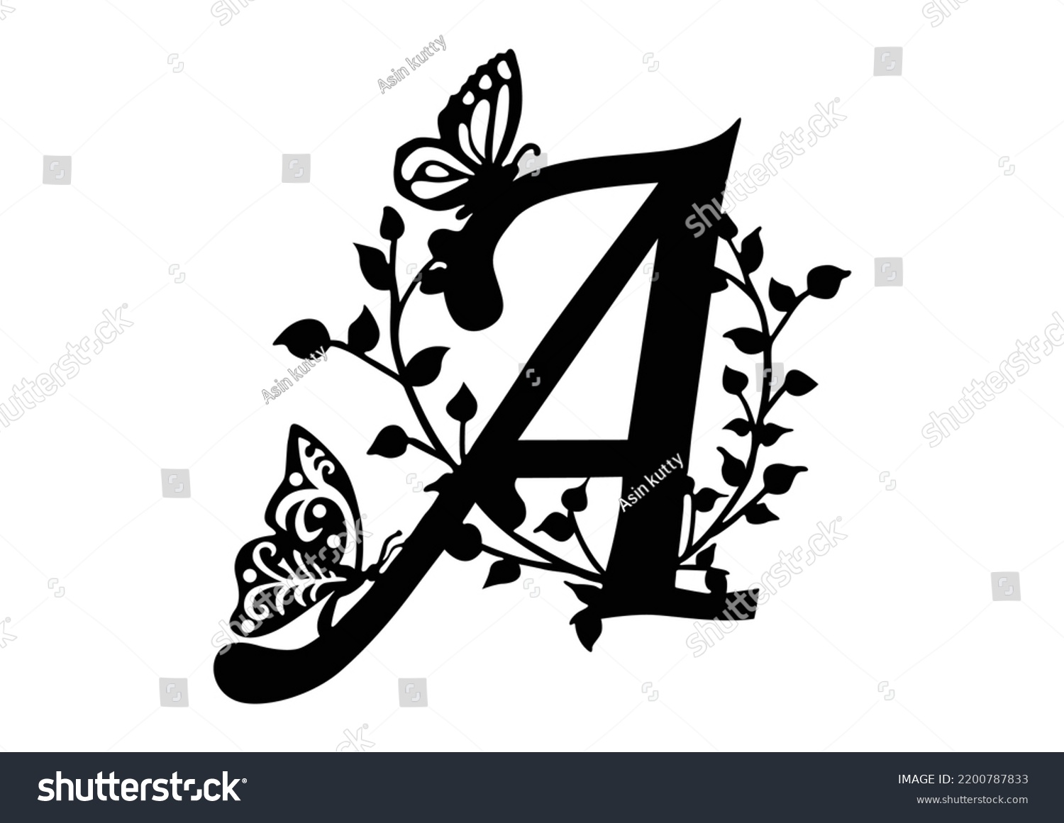 SVG of Decorative letter A, svg. paper cut template.instant svg