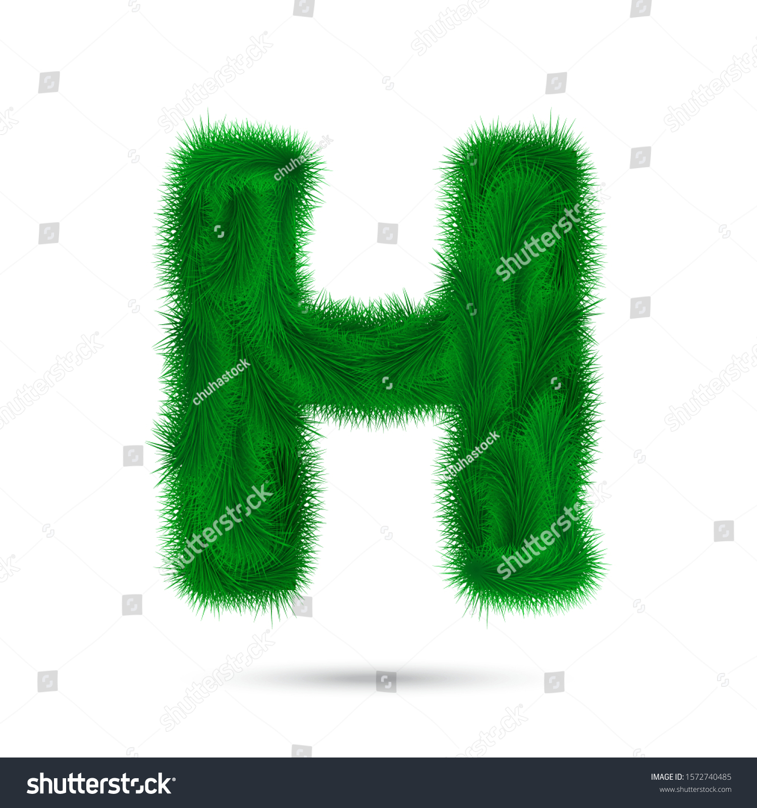 Decorative Letter H Fir Tree Isolated Stock Vector (Royalty Free ...